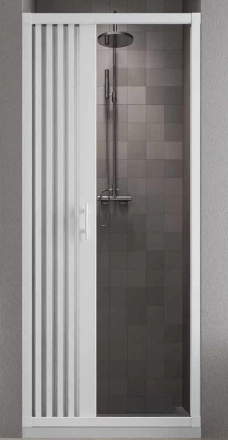 FLEXdoûr PVC Folding Shower Door with Side Opening 1850mm Height x Various Width