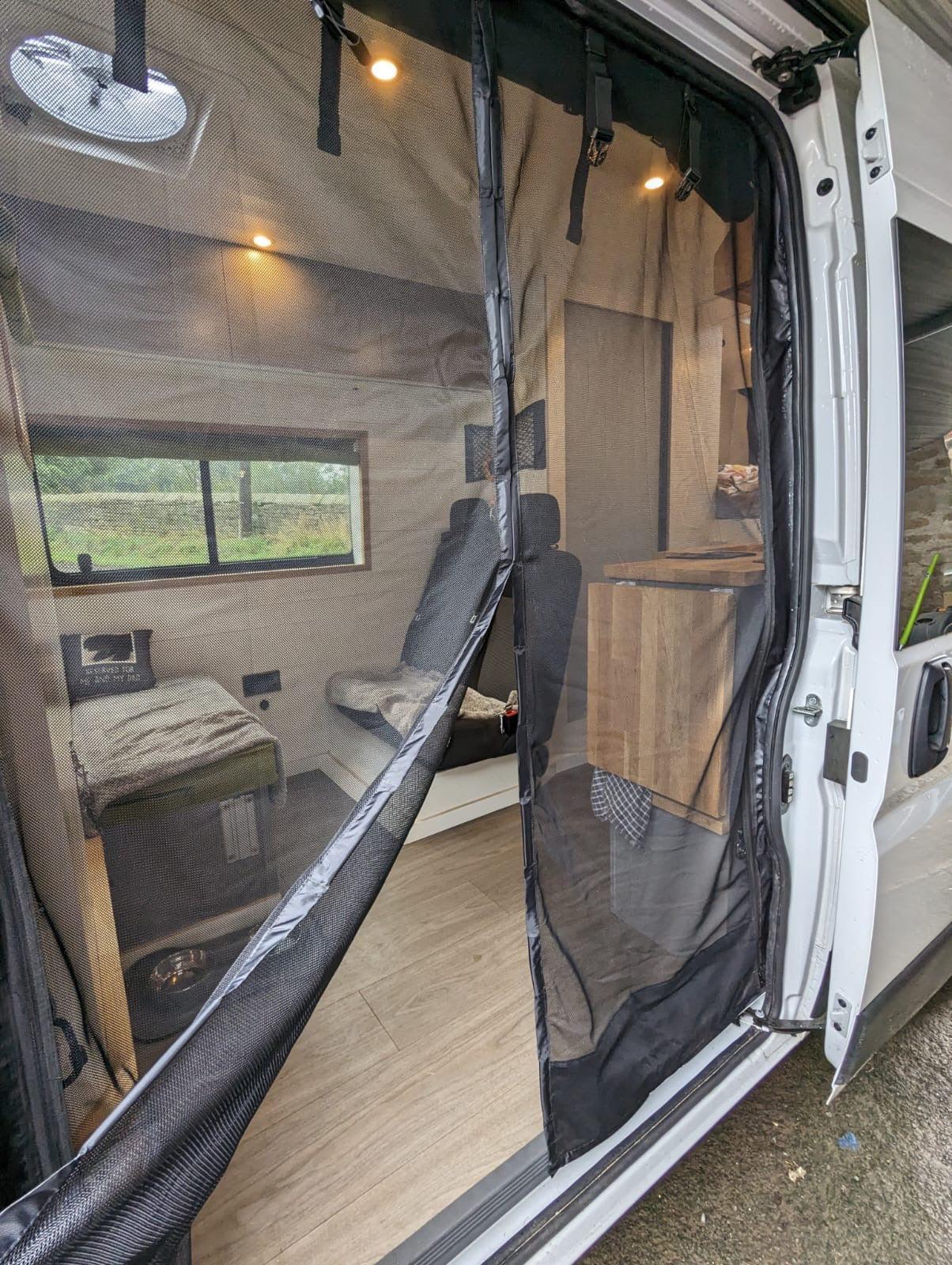 VANdour Mosquito Net Screen Medium to Large Campervans fit. Added Privacy Layer