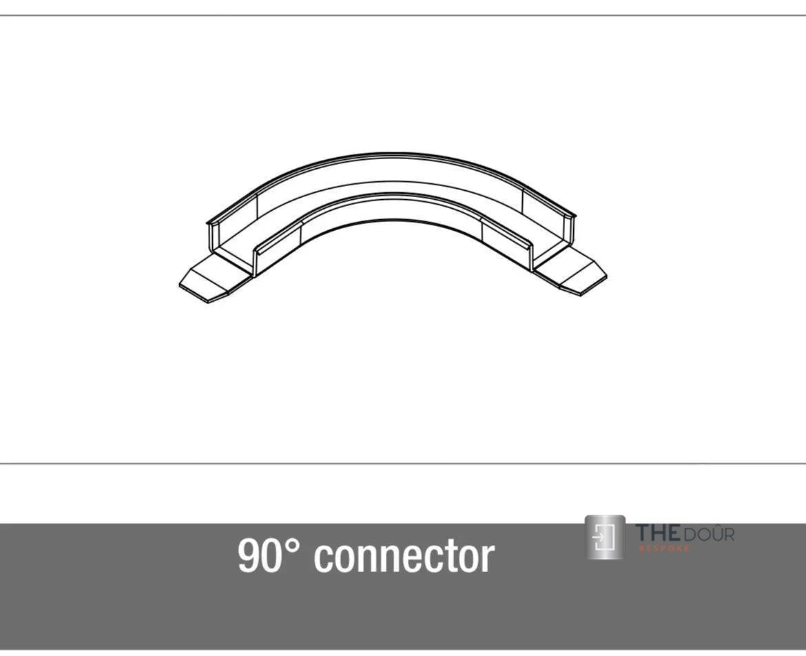 1 x extra set 90 degree corners for Standard track (not sold separately on to add on door kit) - THEdoûr Bespoke