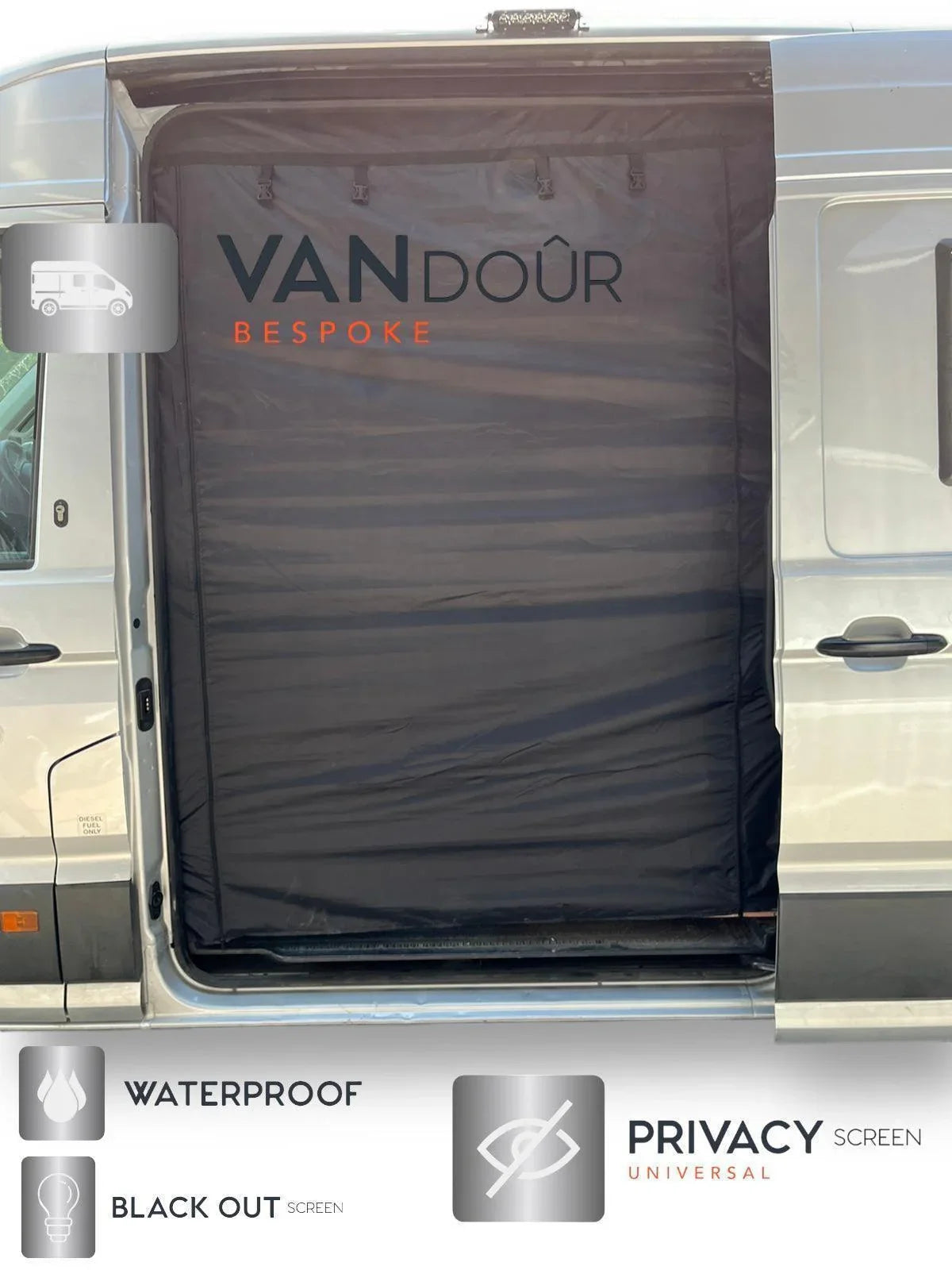 VANdour Mosquito Net Screen Small Campervans fit. Added Privacy Layer
