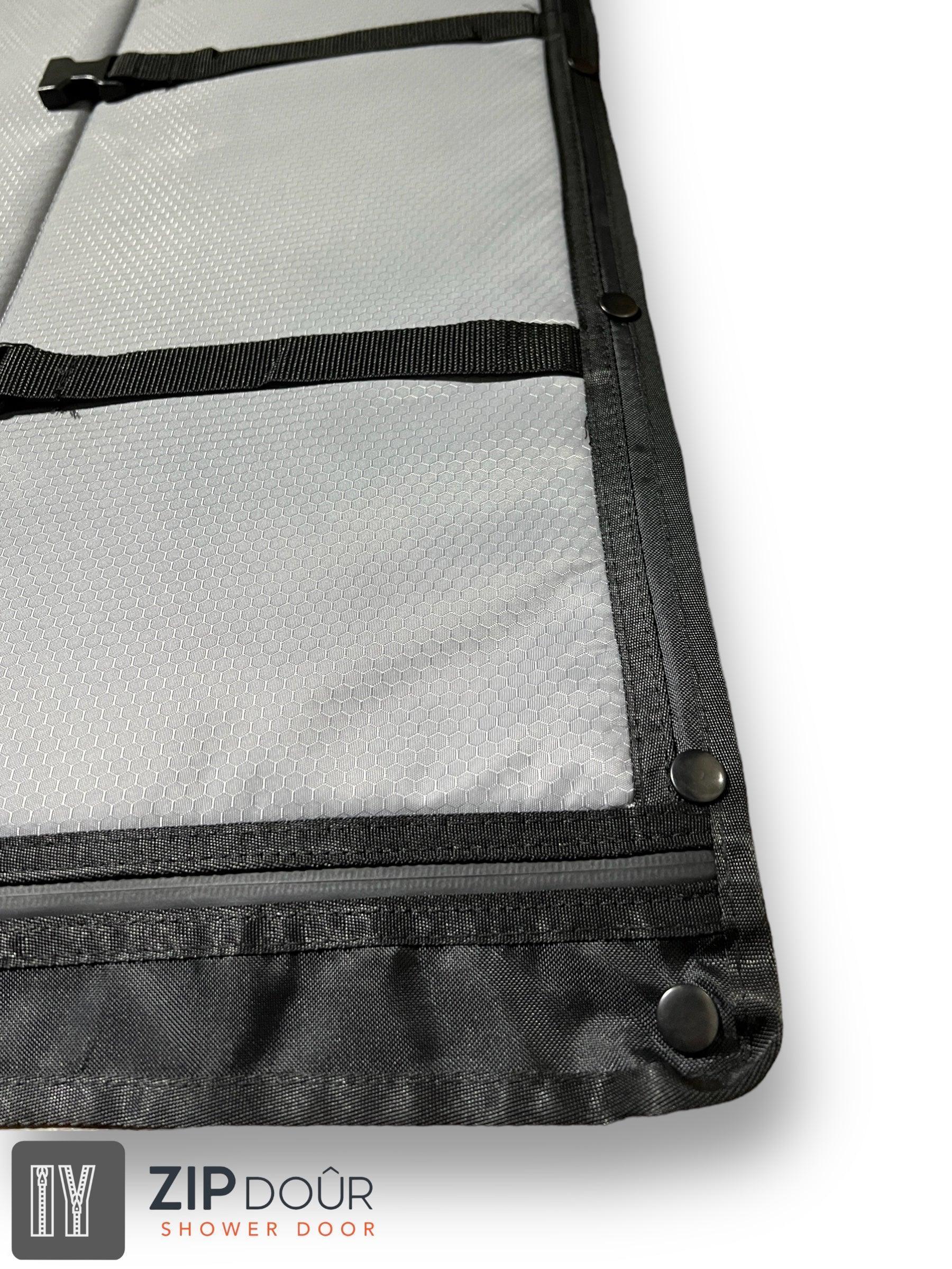 ZIPdoûr Shower Door 4x4 Camper Van / RV - Double Insulated Zip Close in Various Sizes