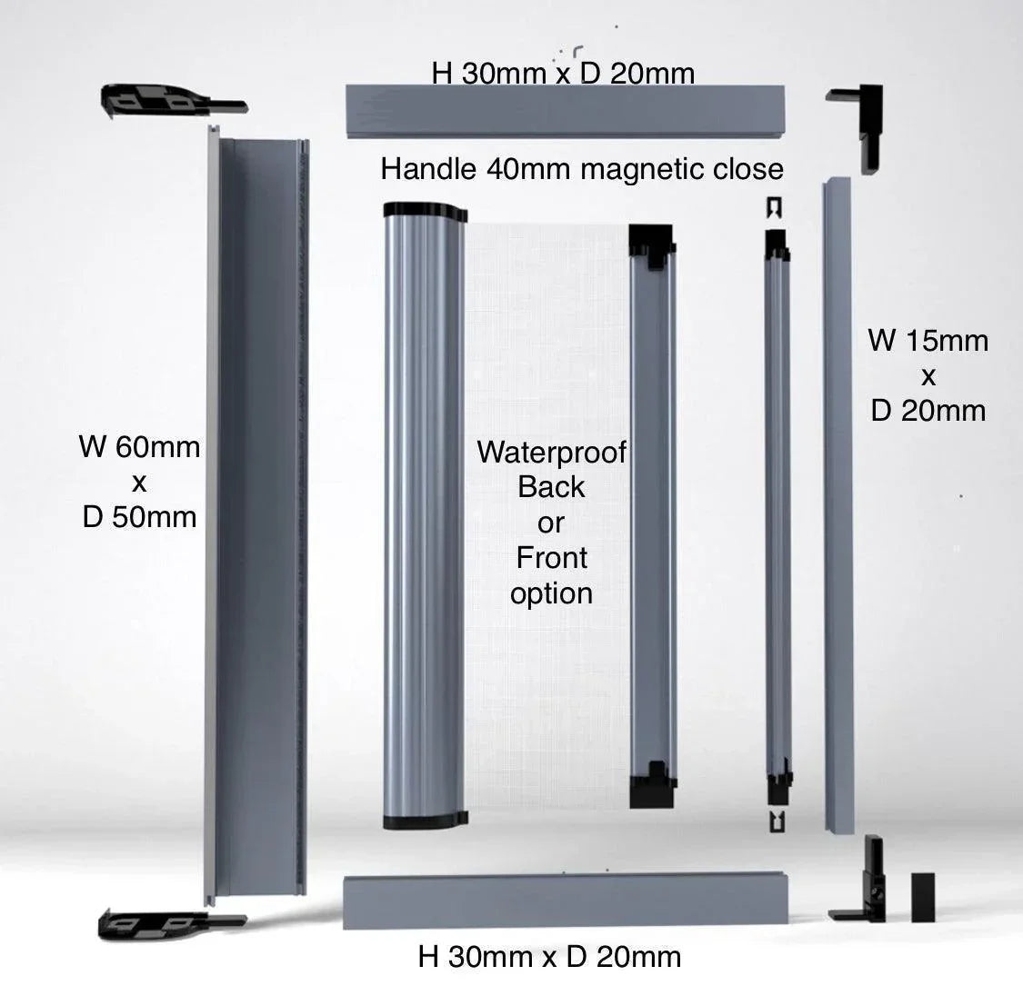 ROLdoûr Bespoke - VANZ ADVENTURE Shower Cubicle Door & Under Bed Garage/Hatch Door Kit