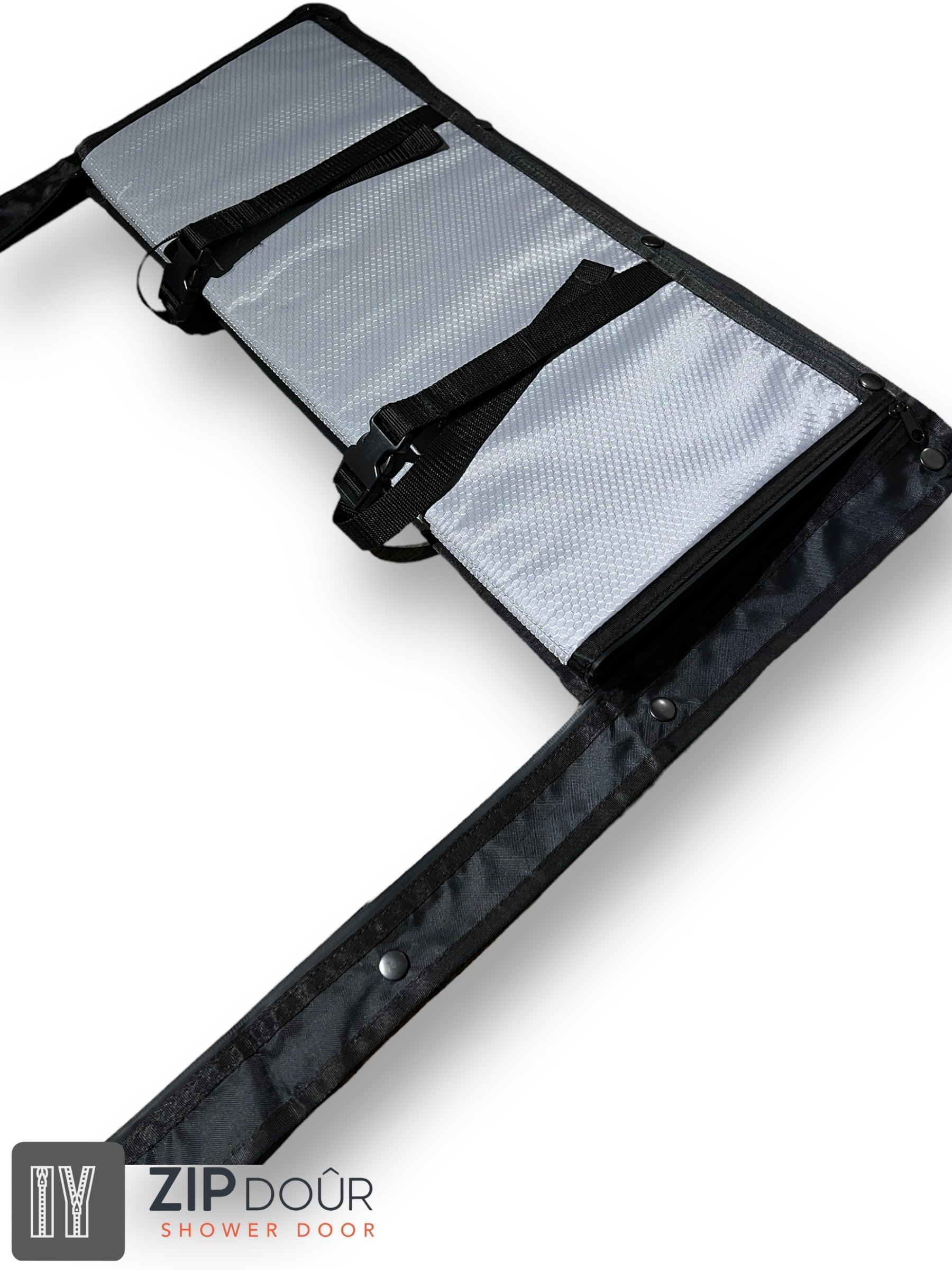 ZIPdoûr Shower Door 4x4 Camper Van / RV - Double Insulated Zip Close in Various Sizes