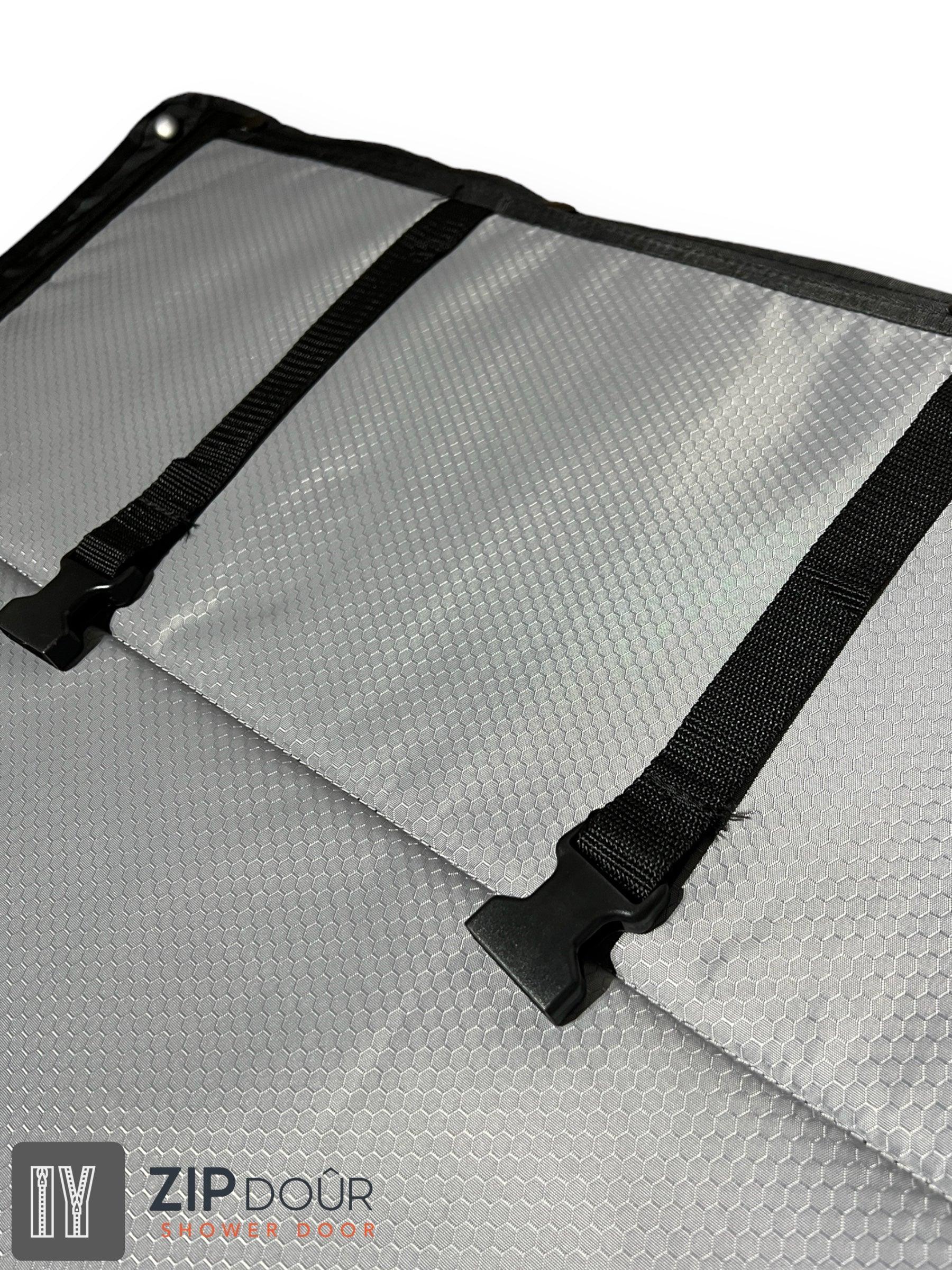 ZIPdoûr Shower Door 4x4 Camper Van / RV - Double Insulated Zip Close in Various Sizes