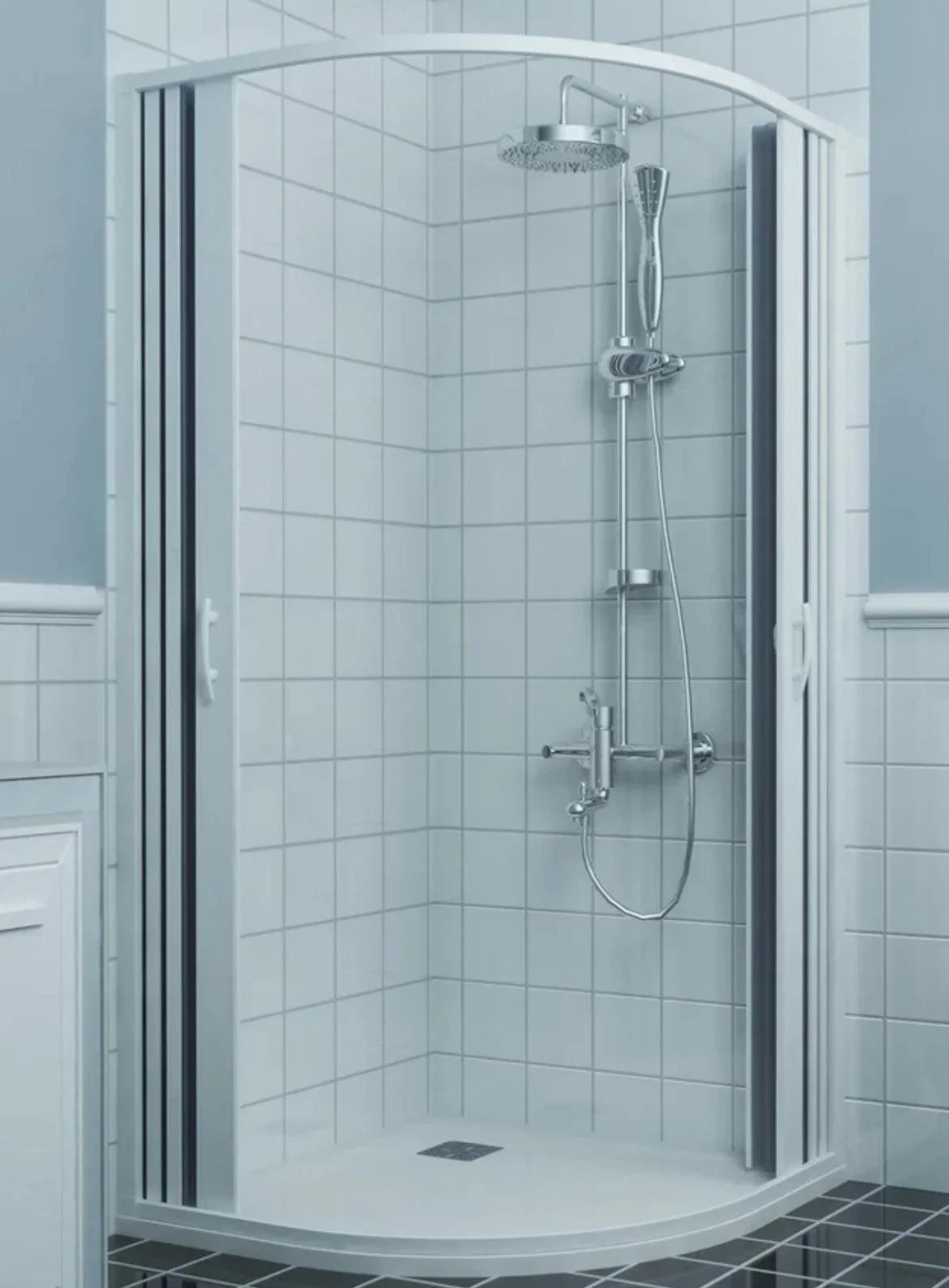 FLEXdoûr PVC Shower Door with Central Opening 1850mm Height x Various Width