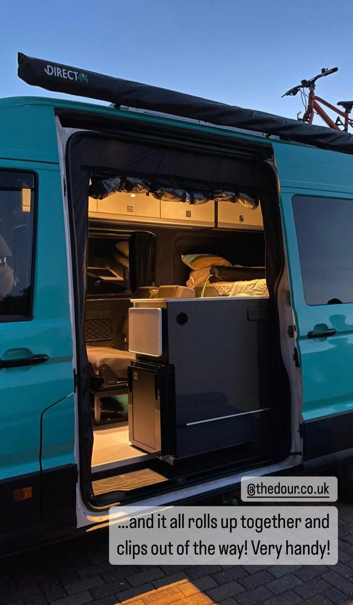 VANdour Mosquito Net Screen Medium to Large Campervans fit. Added Privacy Layer
