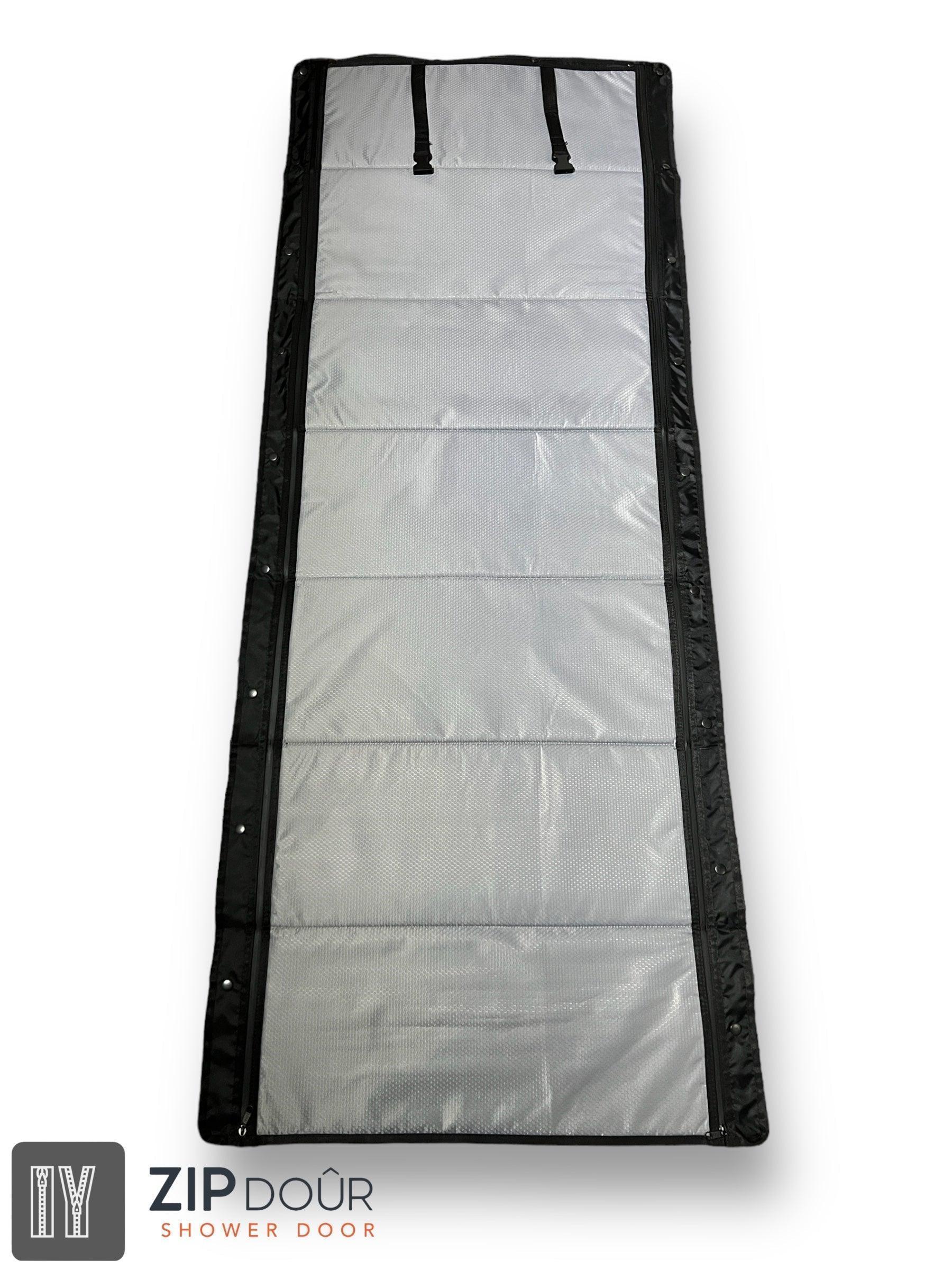 ZIPdoûr Shower Door 4x4 Camper Van / RV Double Insulated Zip Close for 1800 x 600mm Opening