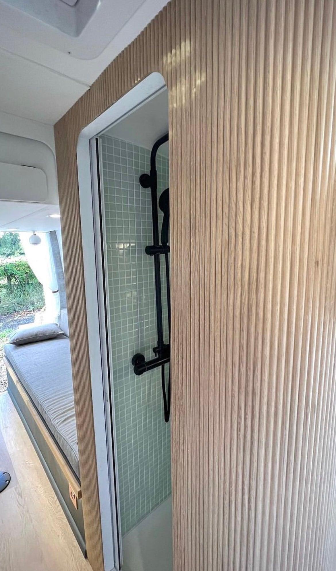 ROLdour Campervan / RV Shower Door PRE MADE 1750mm Tall x 1000mm Self Cut Width