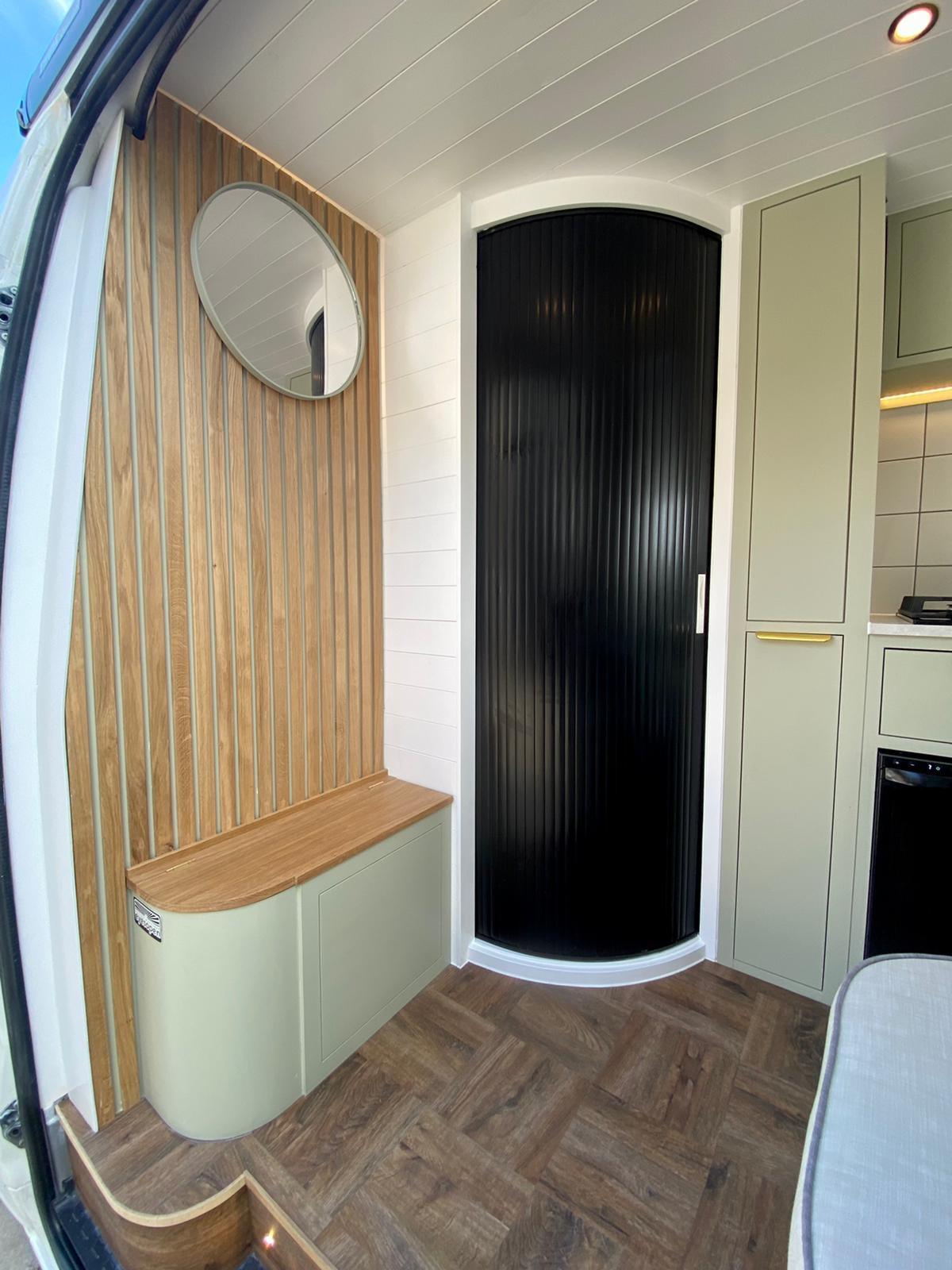 TAMdoûr Tambour Door Kit Cut 1850mm x 700mm with Flex Track for Straight Slide with 90 degree turn or Curved Close Finish