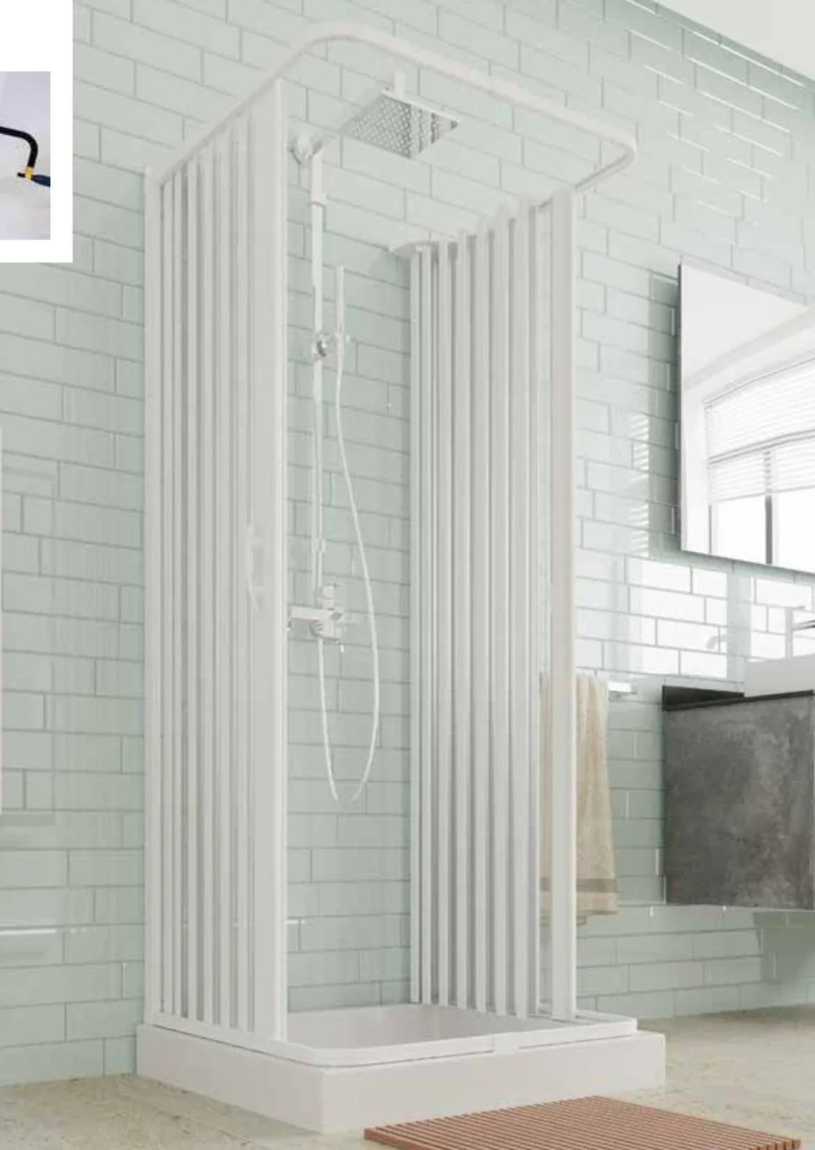 FLEXdoûr 3 Side Folding PVC Shower Enclosure Doors with central Opening 1850mm Height x Various Widths