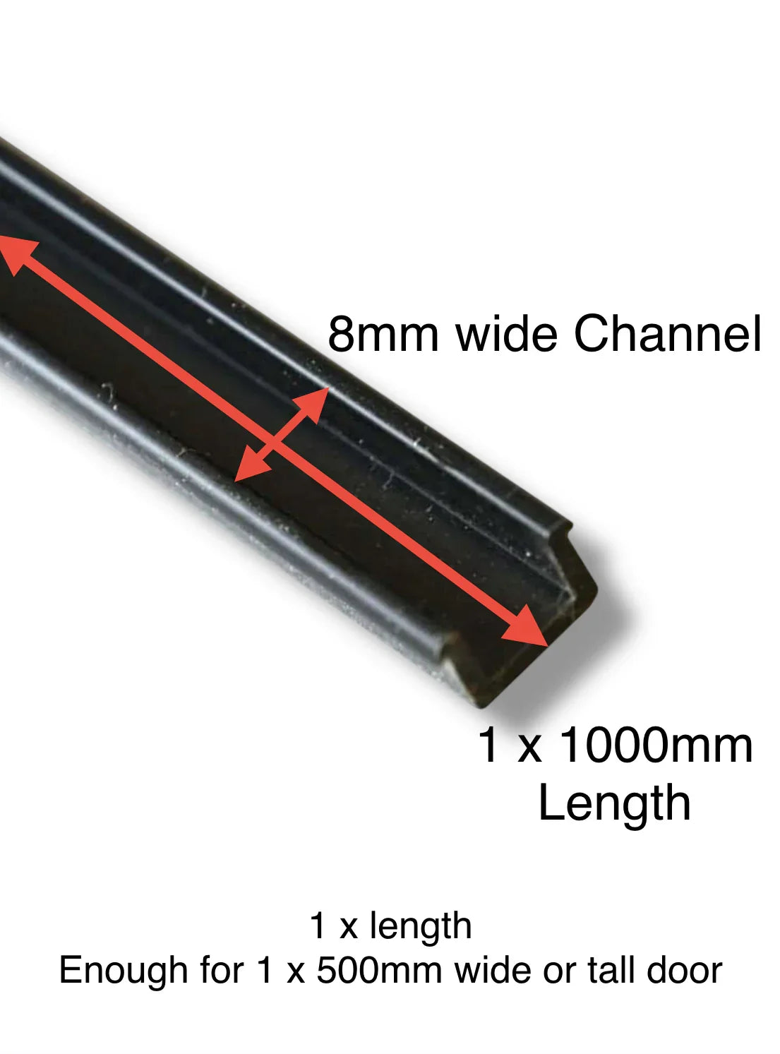 Tambour Door Straight Track 1 x 1000mm For 8mm Easy Cut Slats