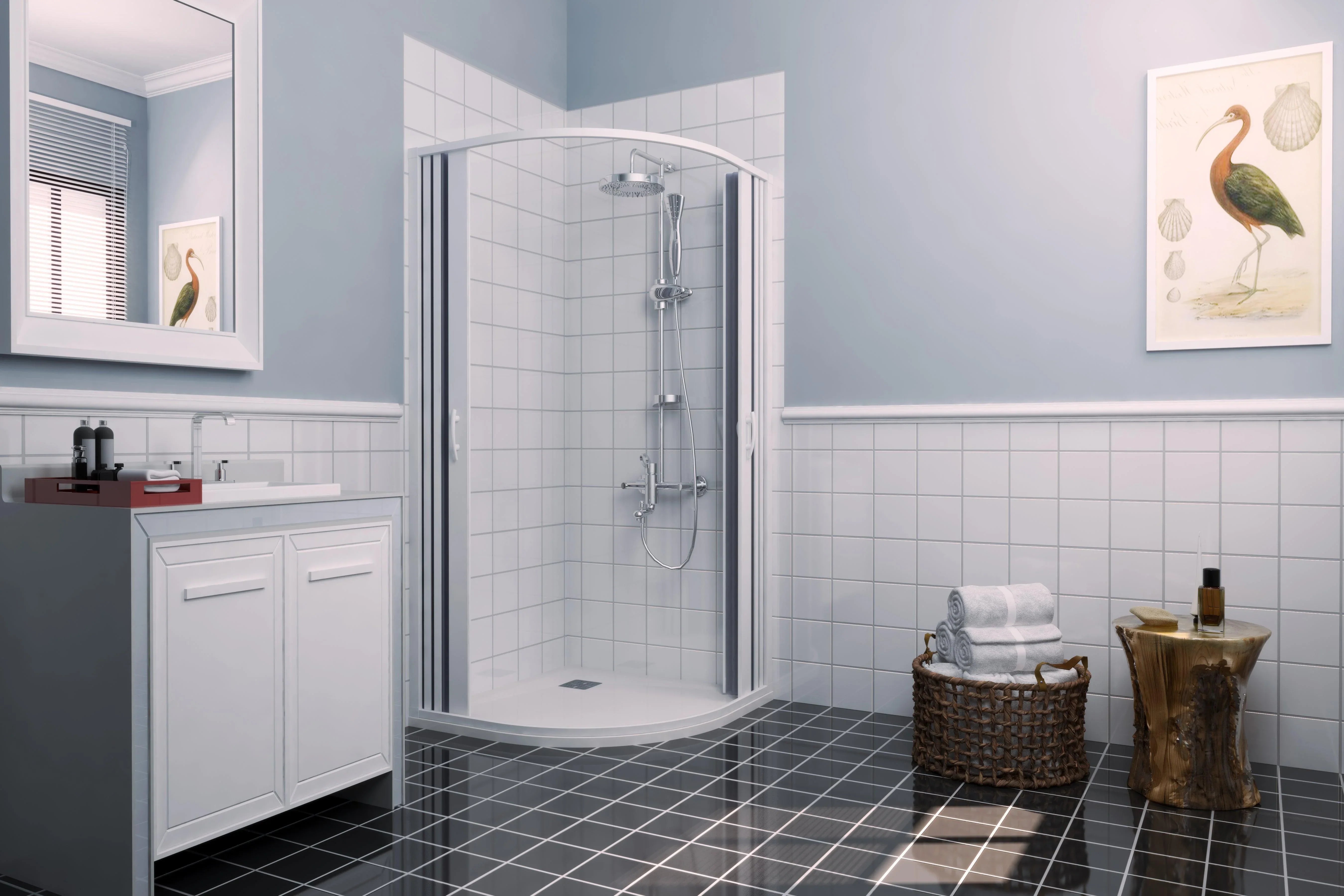 FLEXdoûr PVC Shower Door with Central Opening 1850mm Height x Various Width