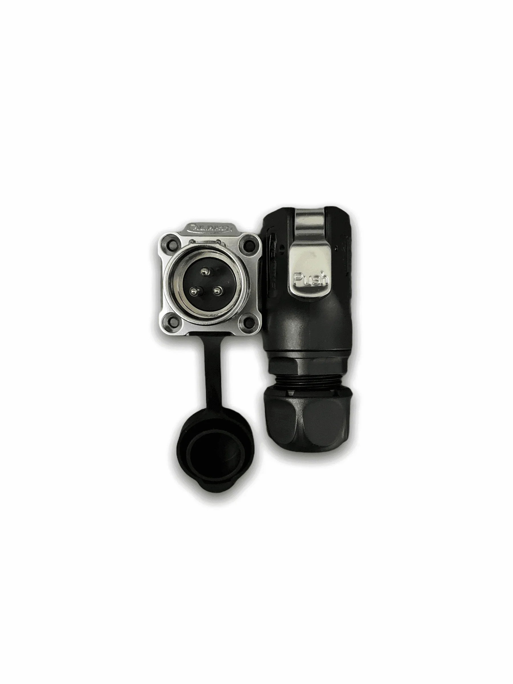 IP67 COMPACT Surface Mounted 240v Electric Hookup Black & Chrome