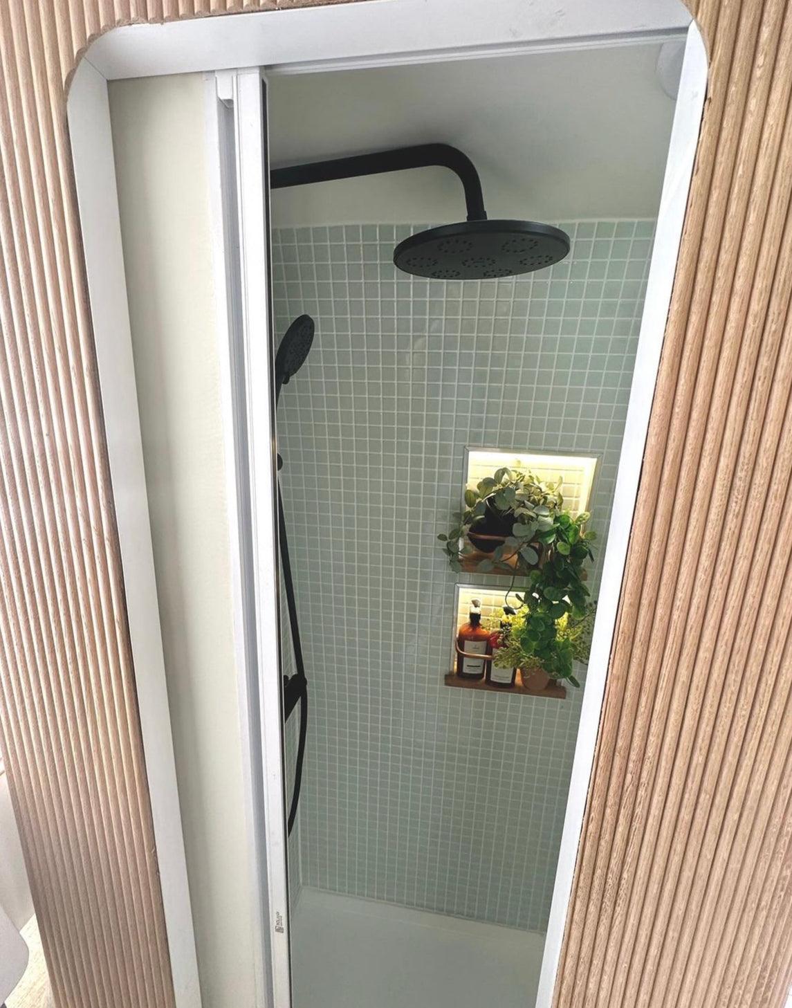ROLdour Campervan / RV Shower Door PRE MADE 1750mm Tall x 1000mm Self Cut Width