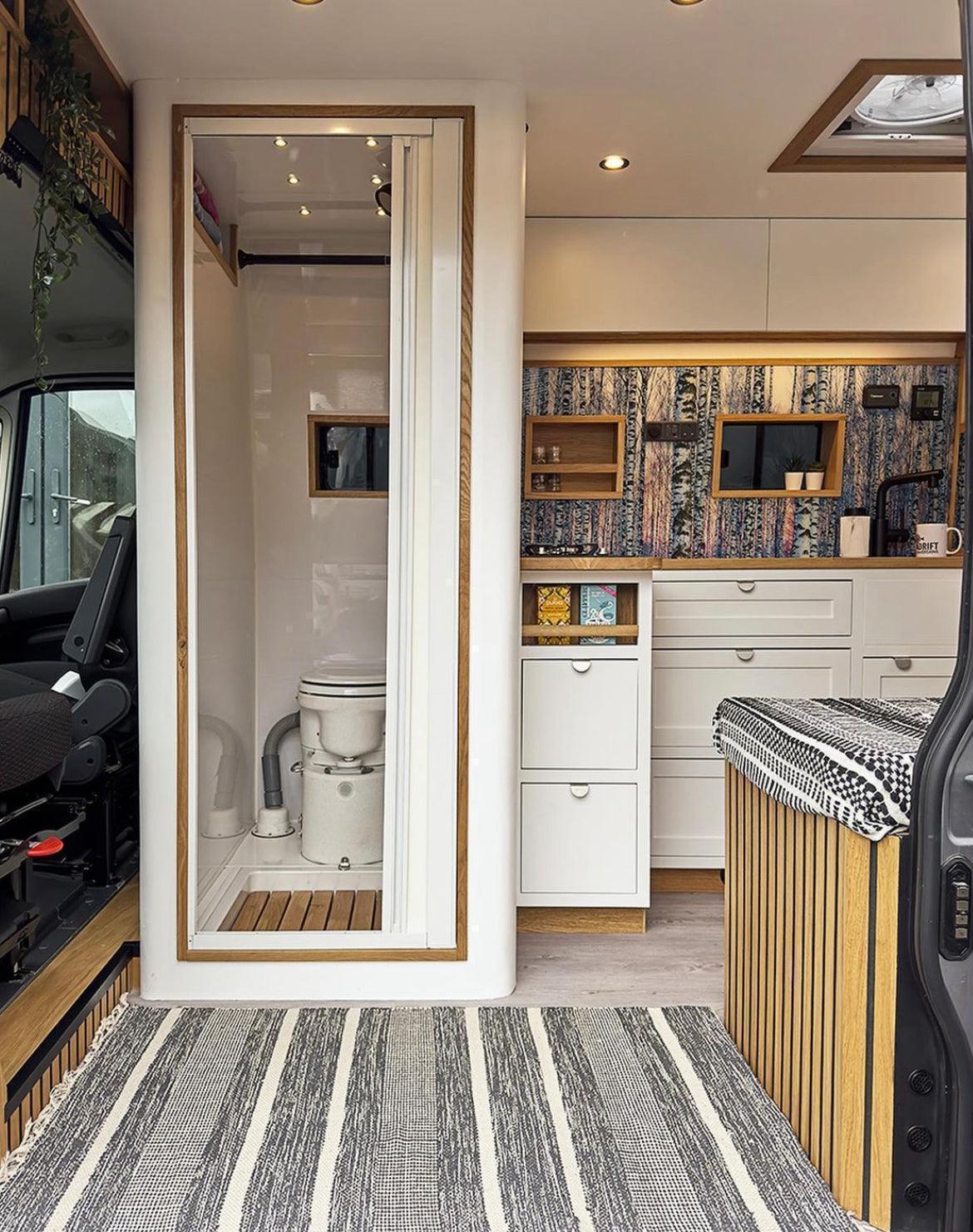 ROLdour Campervan / RV Shower Door PRE MADE 1750mm Tall x 1000mm Self Cut Width