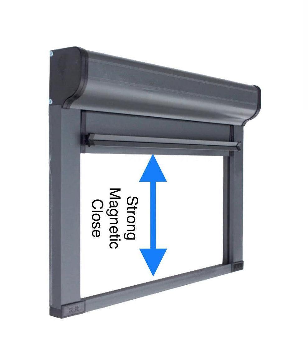 ROLdour Single Retractable door kit - Gloss Black frame-TAMdour-Dark grey,door,Drak grey,retractable dark grey door,ROLdour,shower,shower door