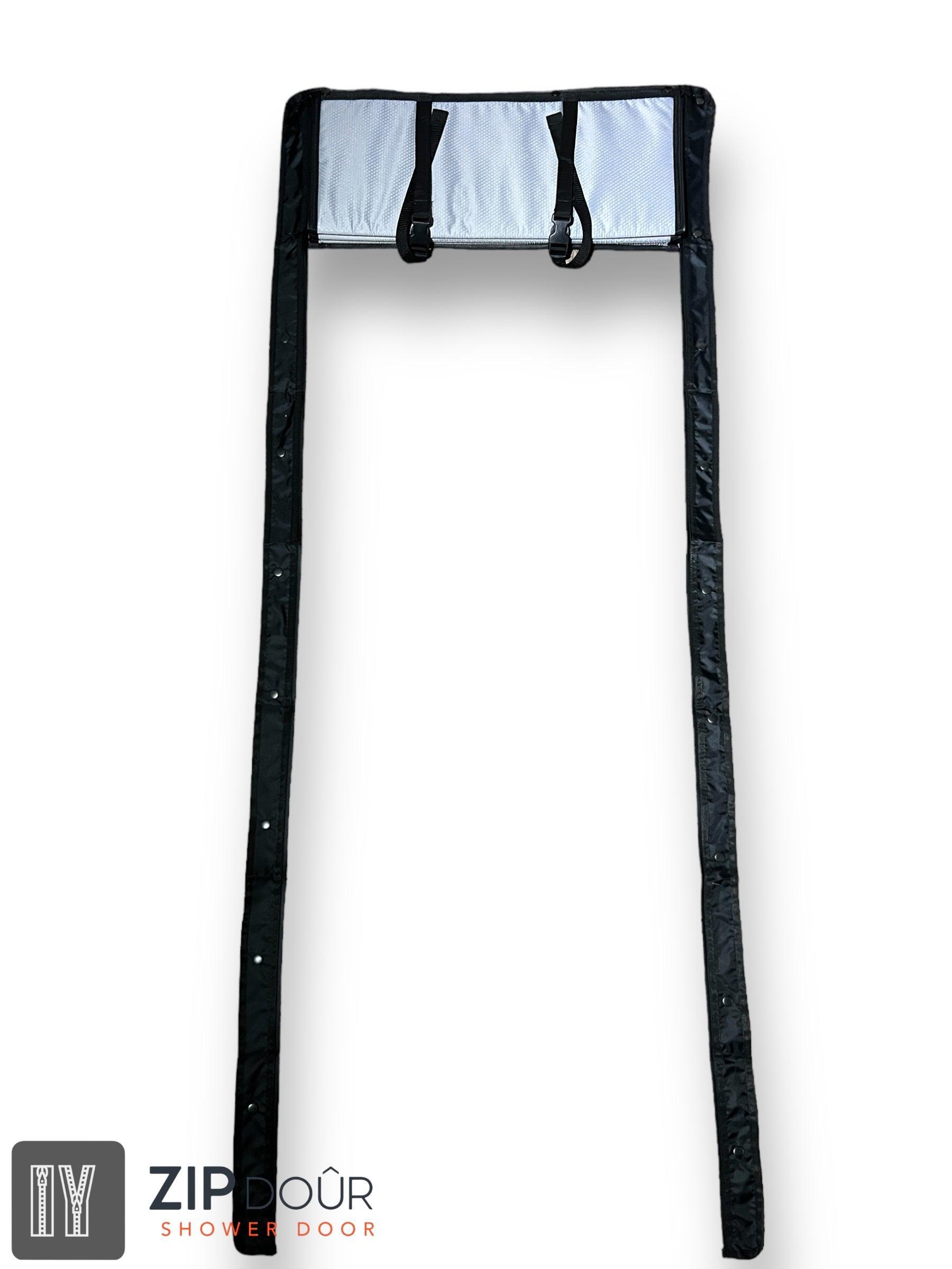 ZIPdoûr Shower Door 4x4 Camper Van / RV - Double Insulated Zip Close in Various Sizes