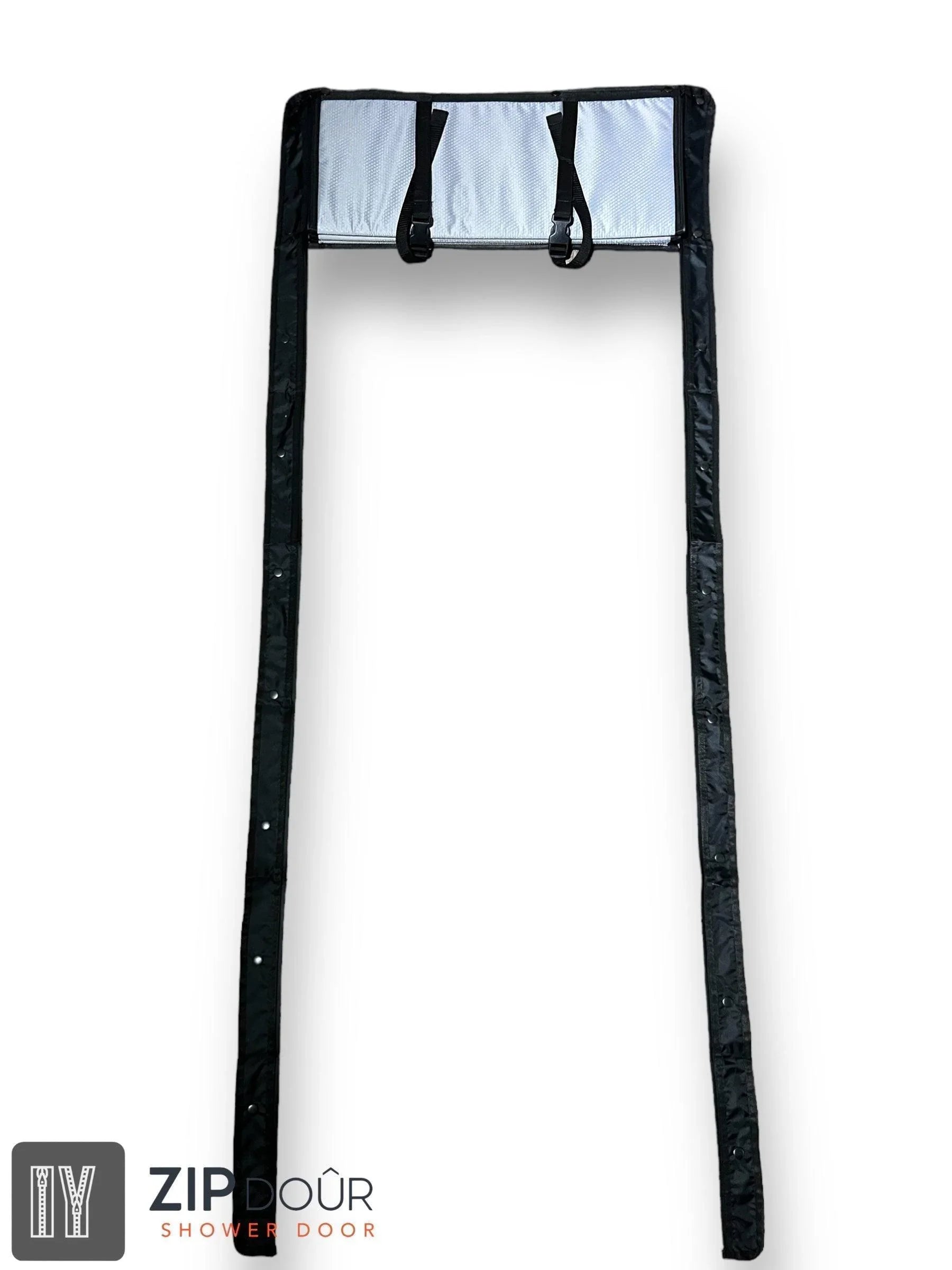 ZIPdoûr Shower Door 4x4 Camper Van / RV Double Insulated Zip Close for 1800 x 600mm Opening