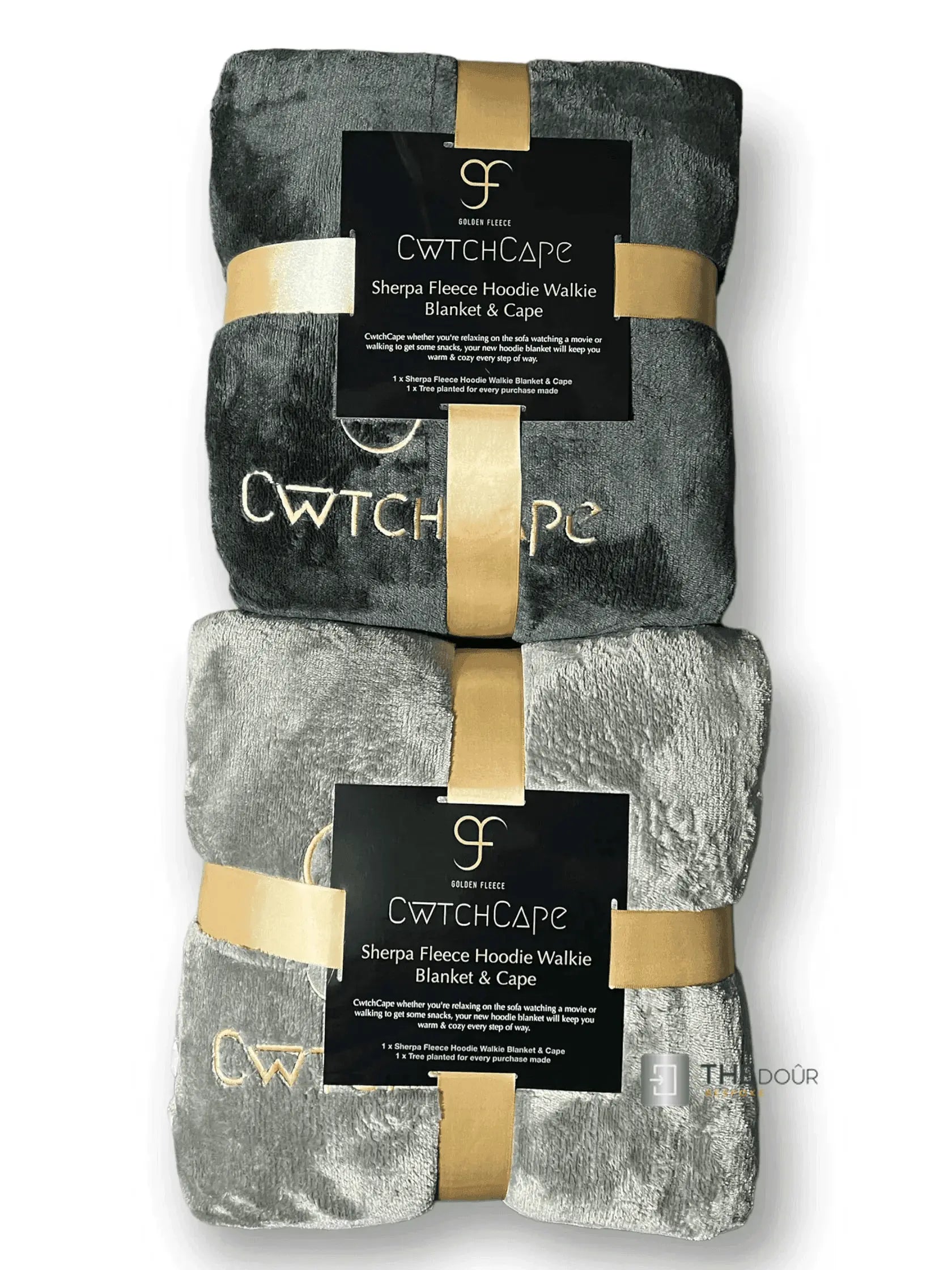 CwtchCape Camper Sherpa Fleece Hoodie Walkie Blanket Adult 1 size fits all - 4 Colours THEdoûr Bespoke