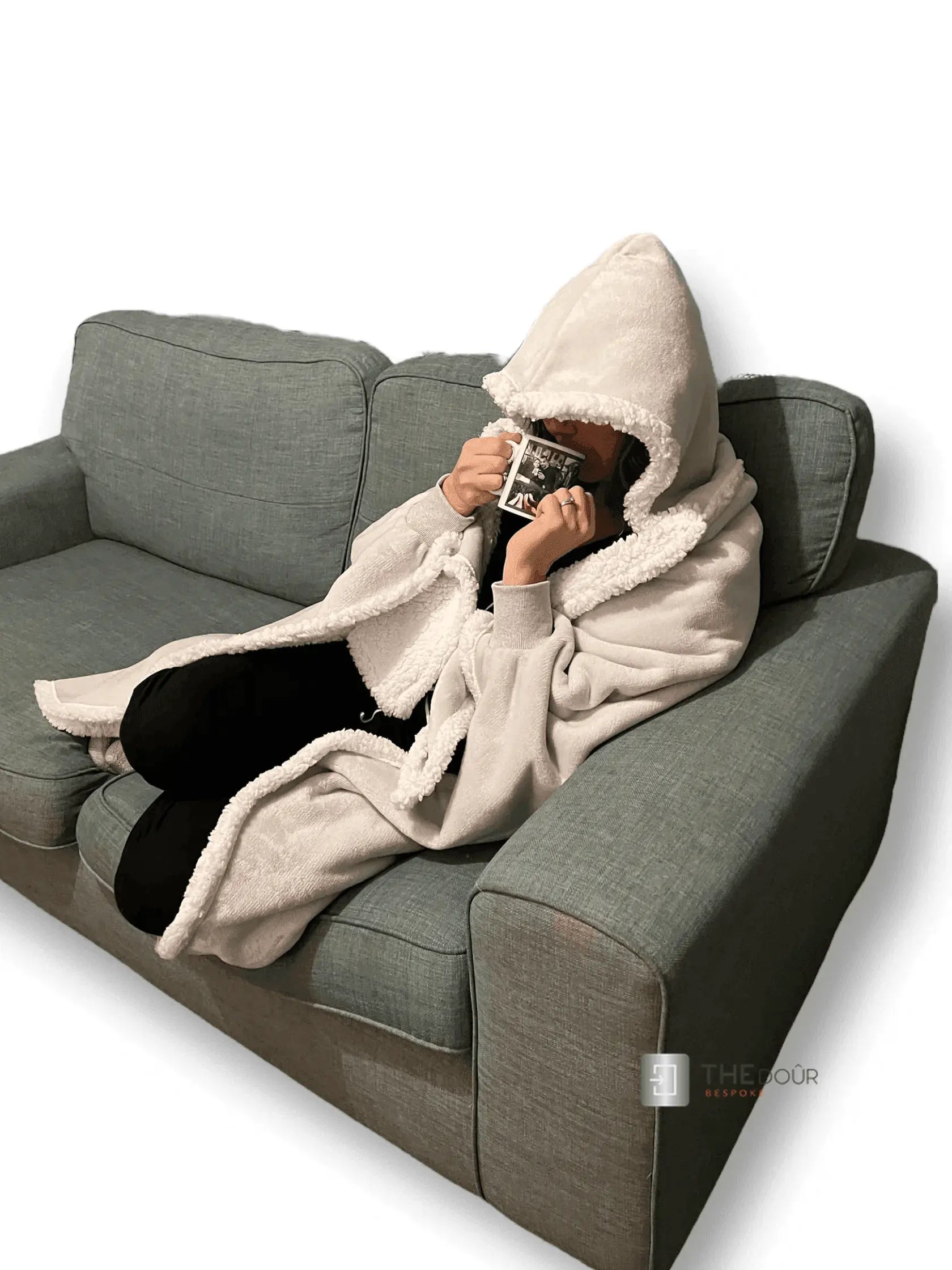 CwtchCape Camper Sherpa Fleece Hoodie Walkie Blanket Adult 1 size fits all - 4 Colours THEdoûr Bespoke