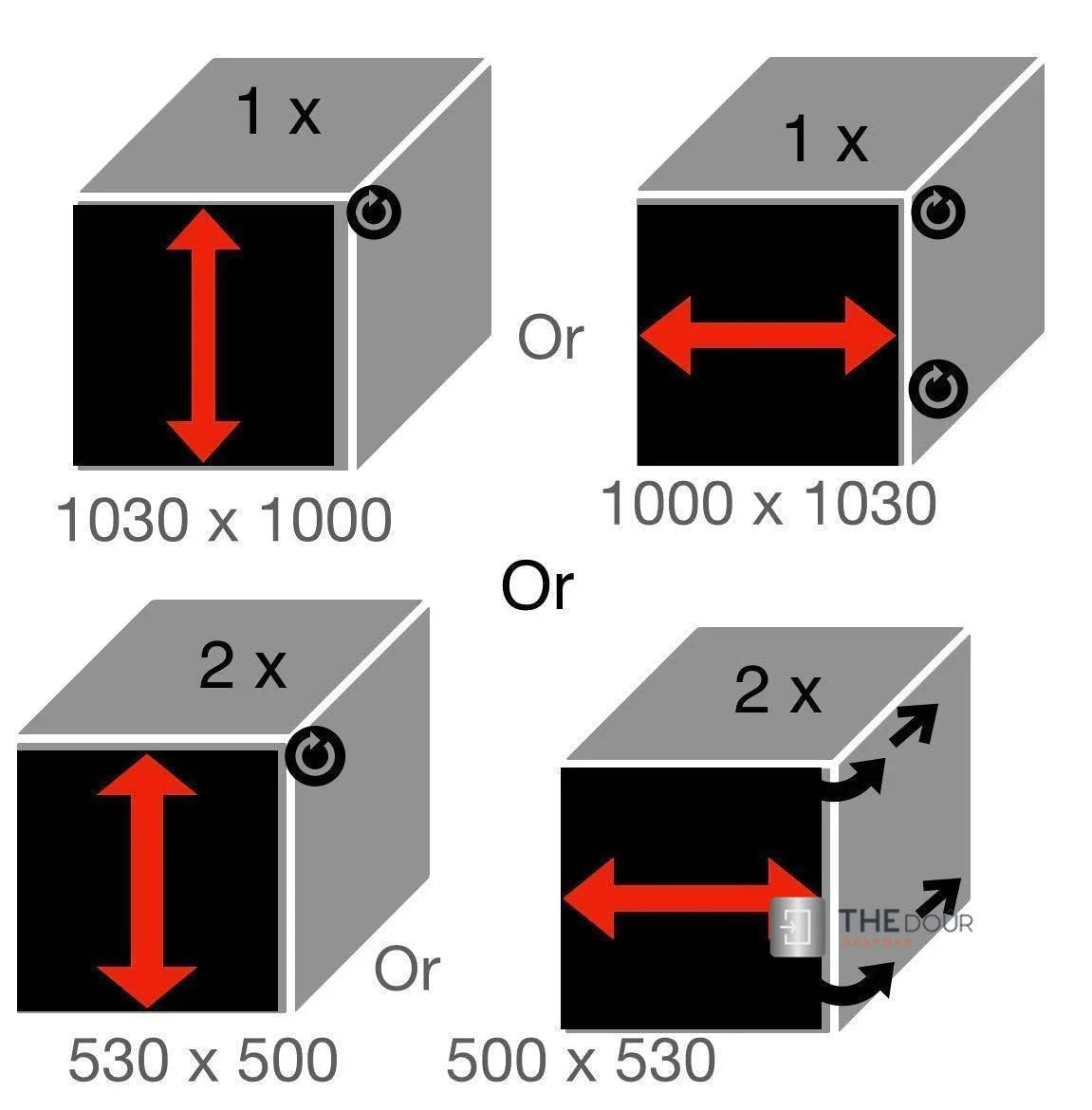 Easy Cut Tambour Vertical or Horizontal Sliding Door Kit & Parts, Up to 1000mm x 1000mm Area.