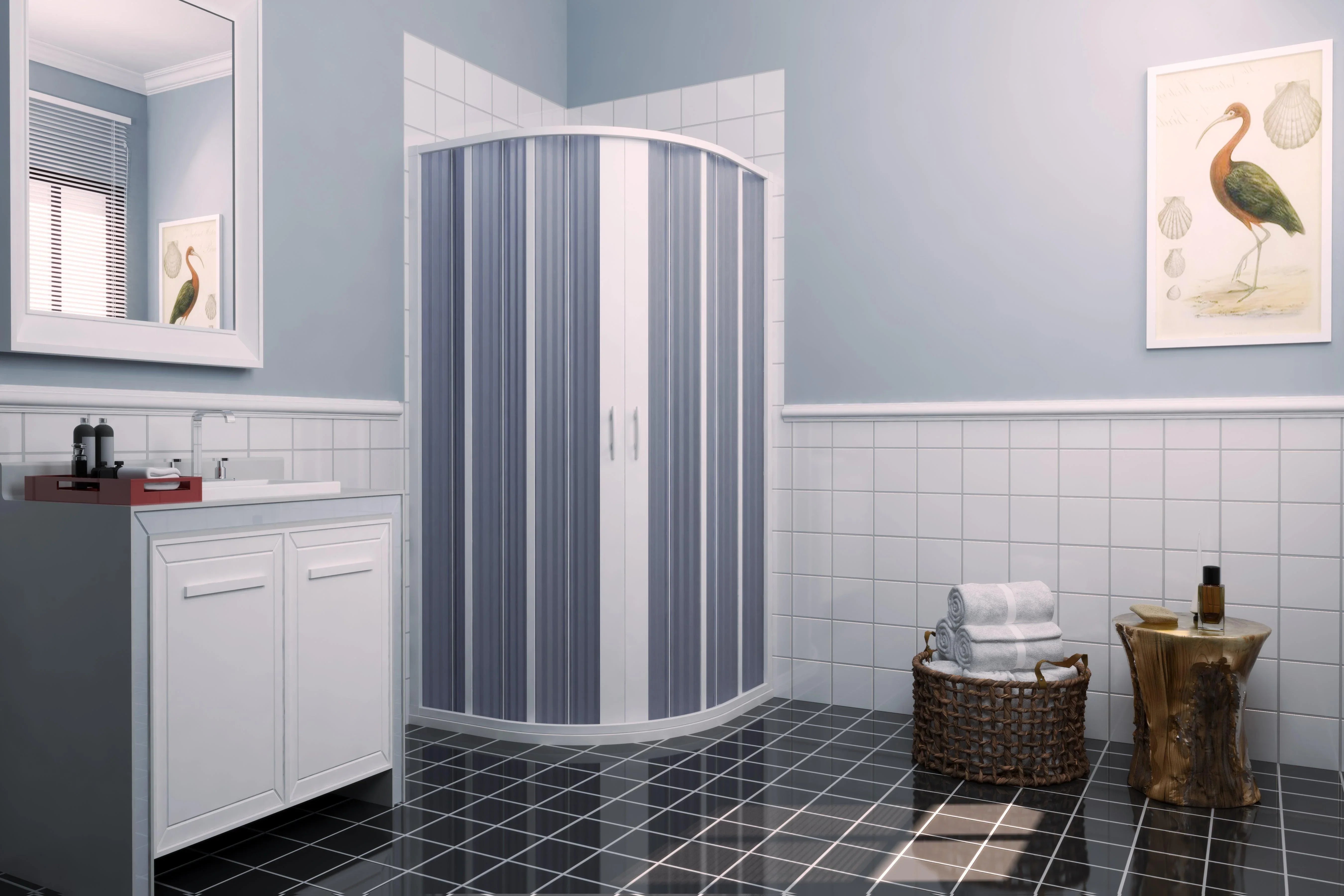 FLEXdoûr PVC Shower Door with Central Opening 1850mm Height x Various Width
