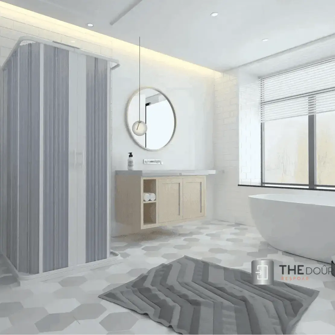 FLEXdoûr 3 Side Folding PVC Shower Enclosure Doors with central Opening 1850mm Height x Various Widths THEdoûr Bespoke