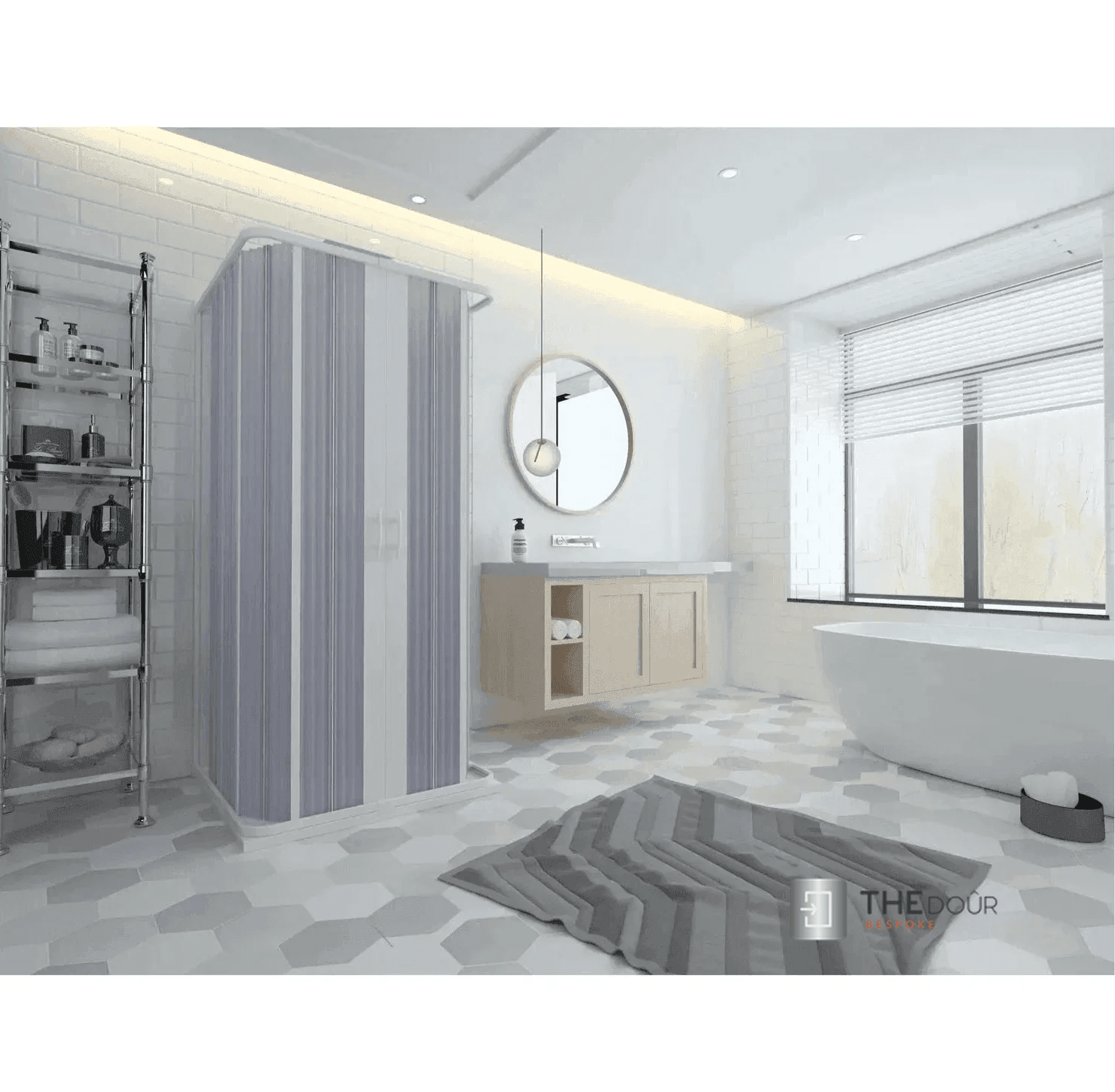 FLEXdoûr 3 Side Folding PVC Shower Enclosure Doors with central Opening 1850mm Height x Various Widths