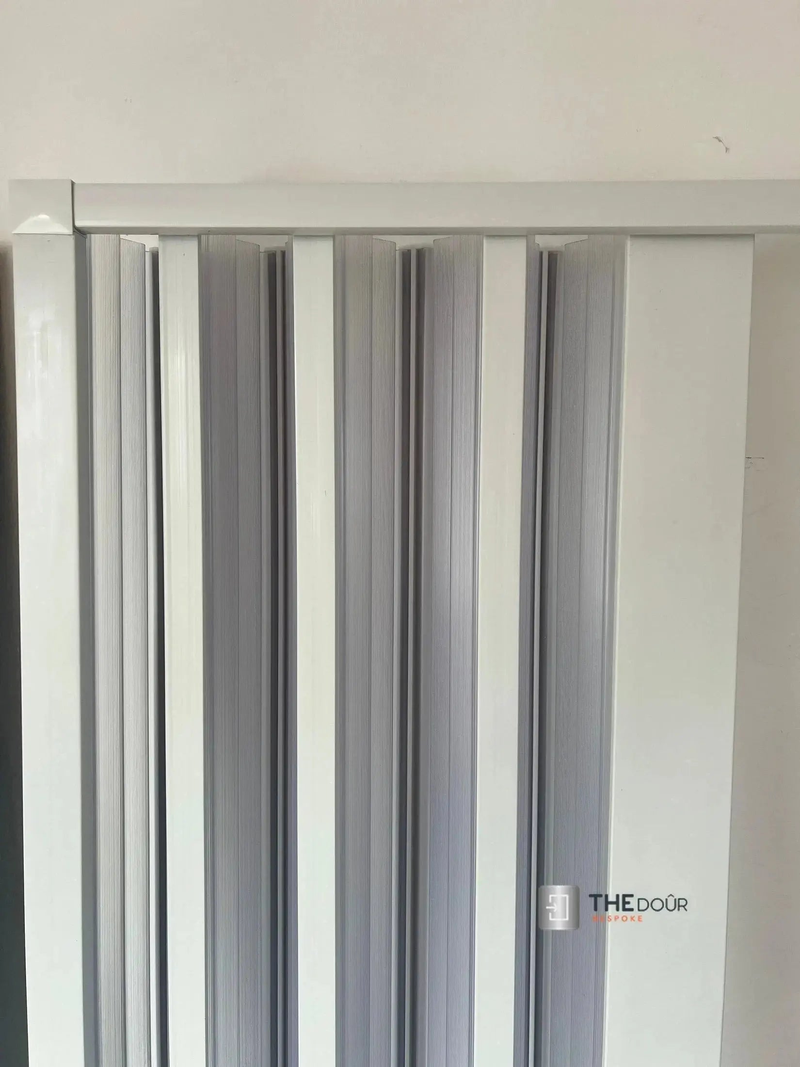 FLEXdoûr Corner PVC Shower Door with central Opening 1850mm Height x Various Reducible Width THEdoûr Bespoke