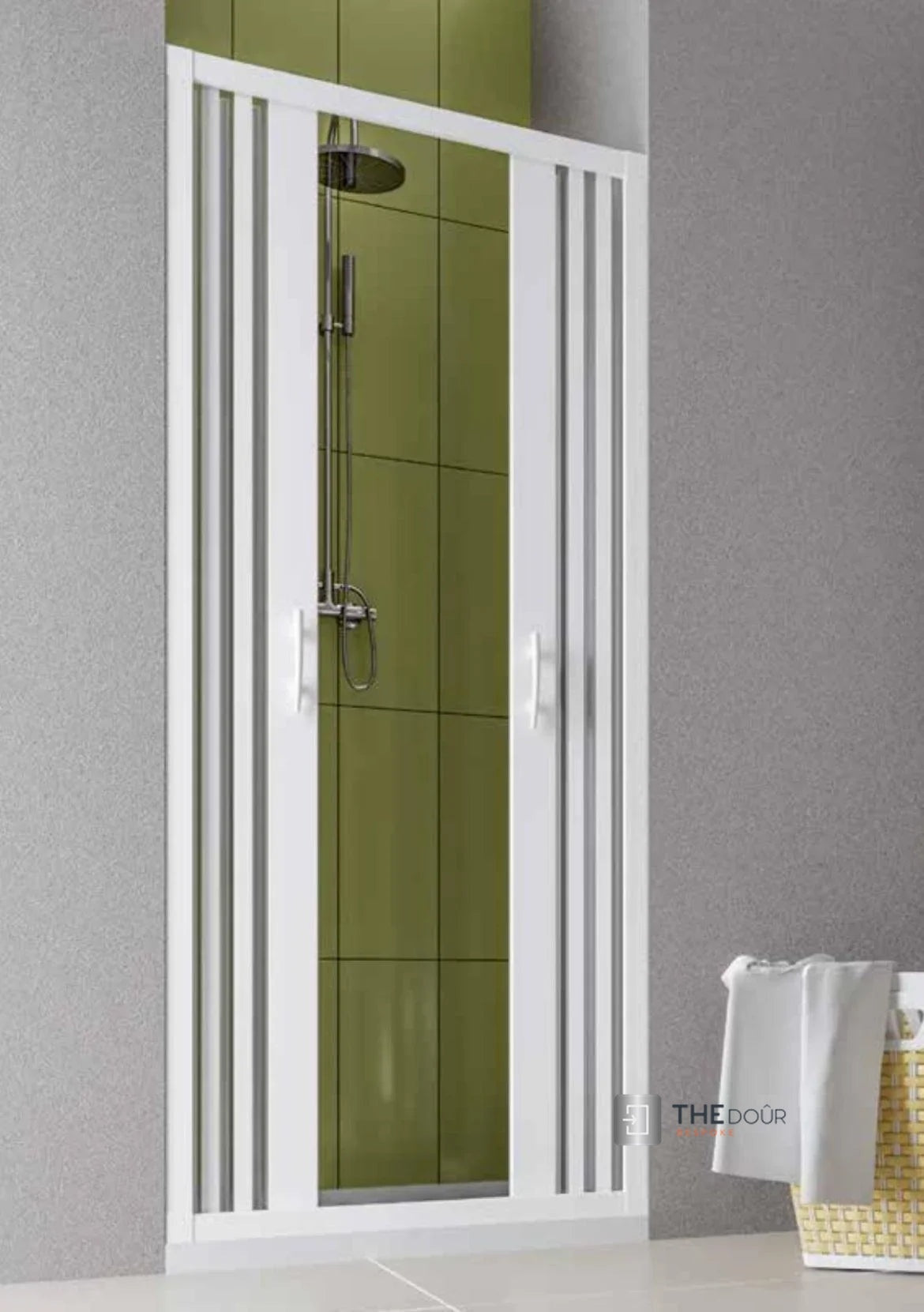 FLEXdour Folding PVC Shower Enclosure Doors Central Opening 1850mm Height x Various Width