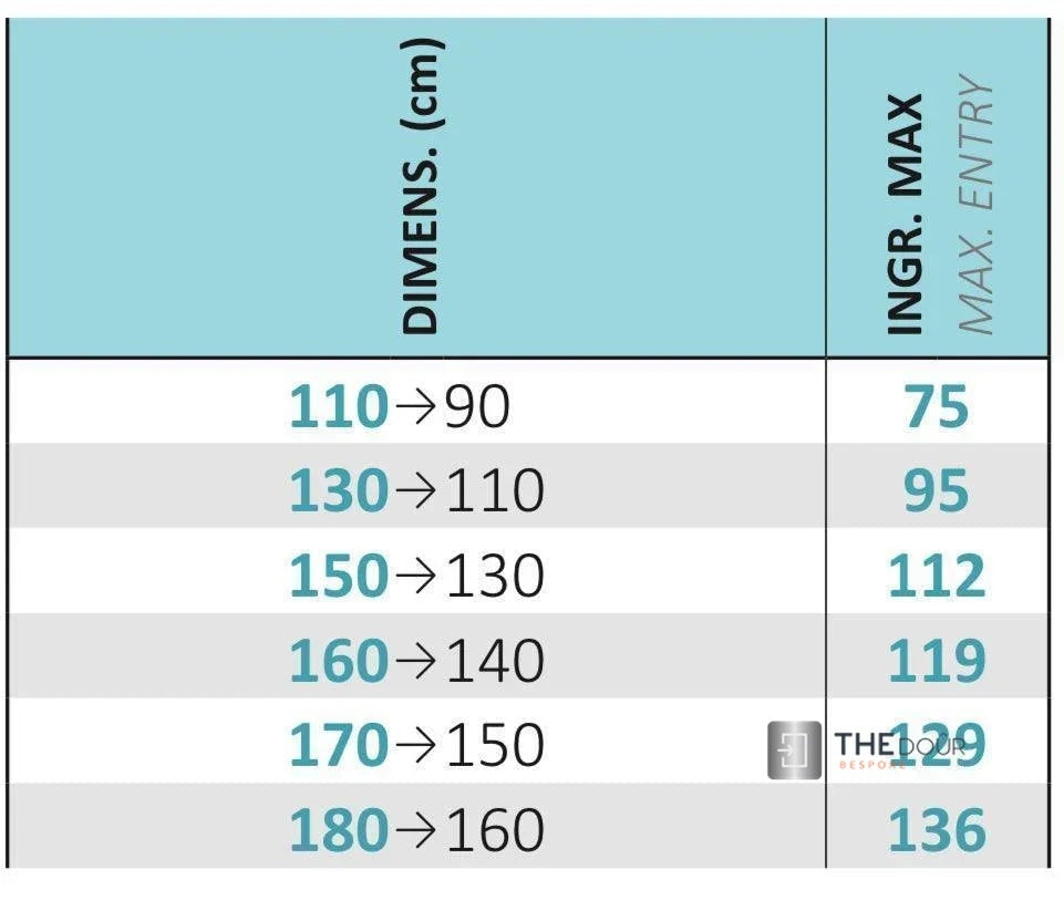 FLEXdour Folding PVC Shower Enclosure Doors Central Opening 1850mm Height x Various Width
