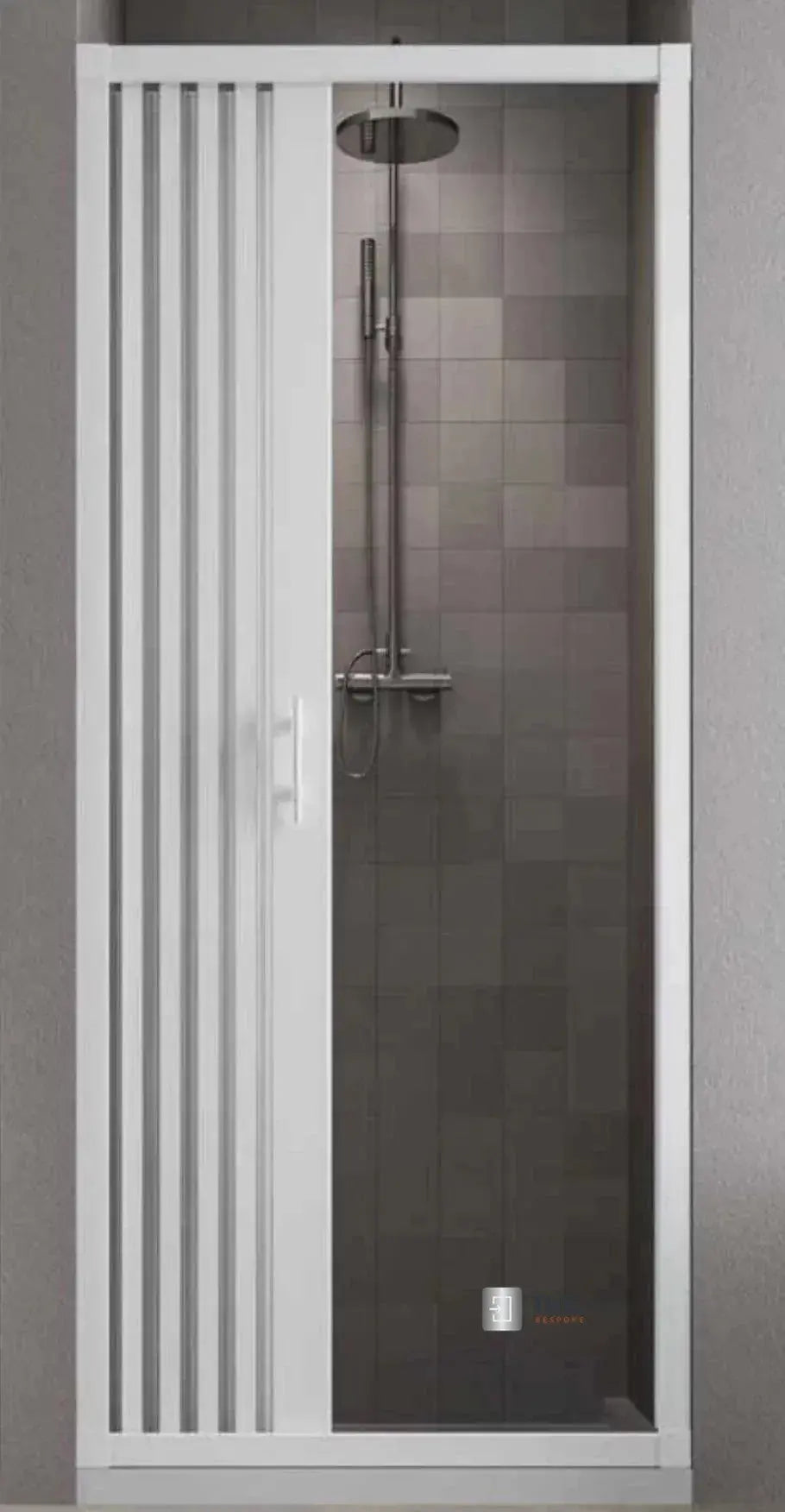 FLEXdoûr PVC Folding Shower Door with Side Opening 1850mm Height x Various Width THEdoûr Bespoke