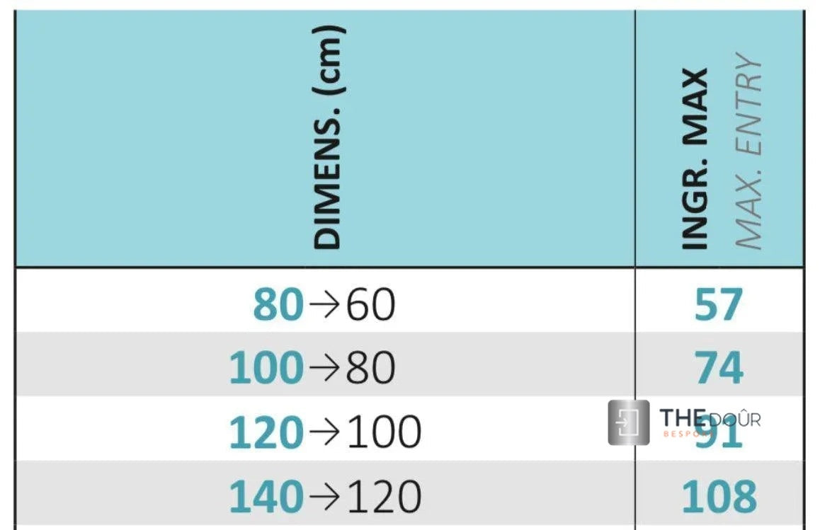 FLEXdoûr PVC Folding Shower Door with Side Opening 1850mm Height x Various Width