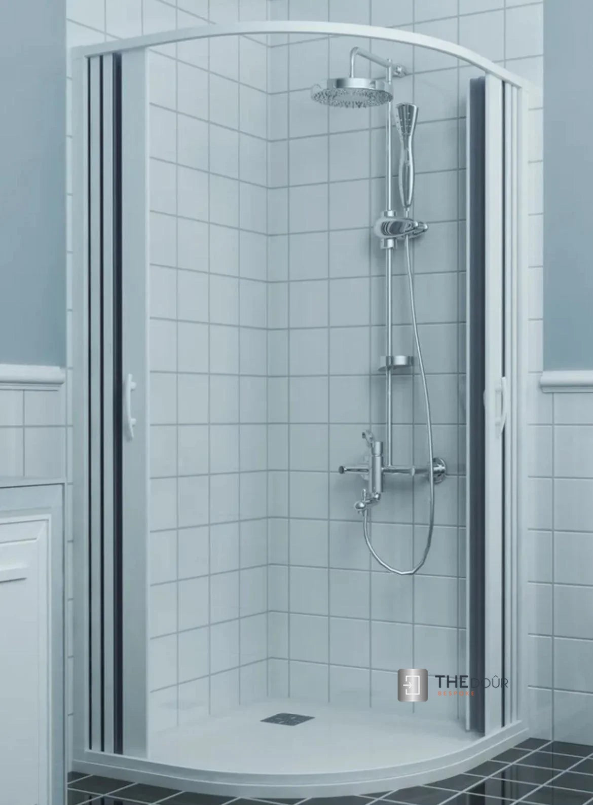 FLEXdoûr PVC Shower Door with Central Opening 1850mm Height x Various Width