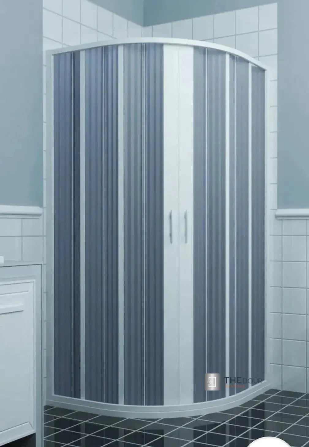 FLEXdoûr PVC Shower Door with Central Opening 1850mm Height x Various Width THEdoûr Bespoke