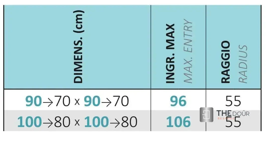 FLEXdoûr PVC Shower Door with Central Opening 1850mm Height x Various Width THEdoûr Bespoke