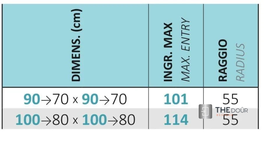 FLEXdoûr PVC Shower Door with Side Opening 1850mm Height x Reducible Width