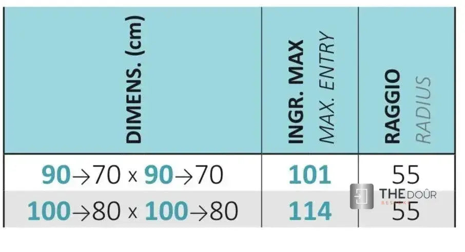 FLEXdoûr PVC Shower Door with Side Opening 1850mm Height x Reducible Width THEdoûr Bespoke
