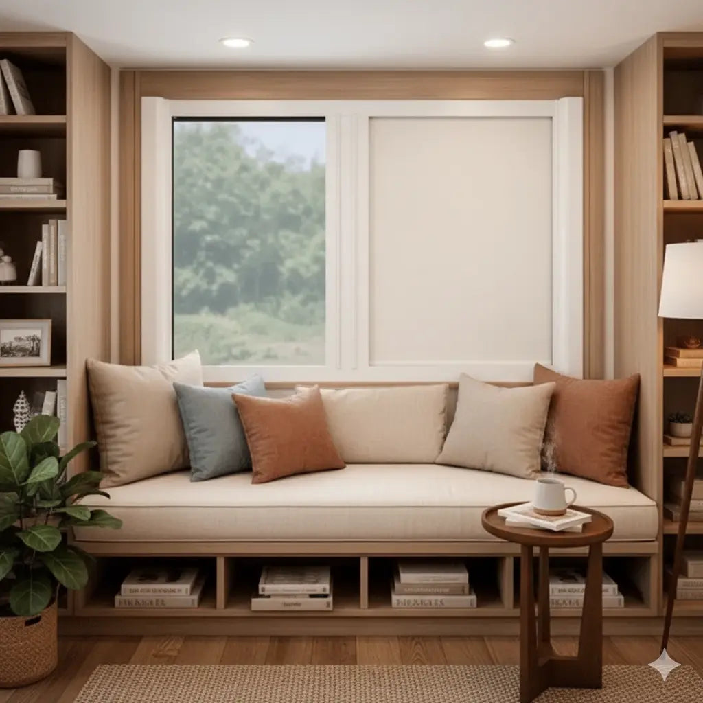 ROLdour Slimline Blind Small Size Double Slide Made to Measure Complete Blackout Blind & Net / Screen TAMdour