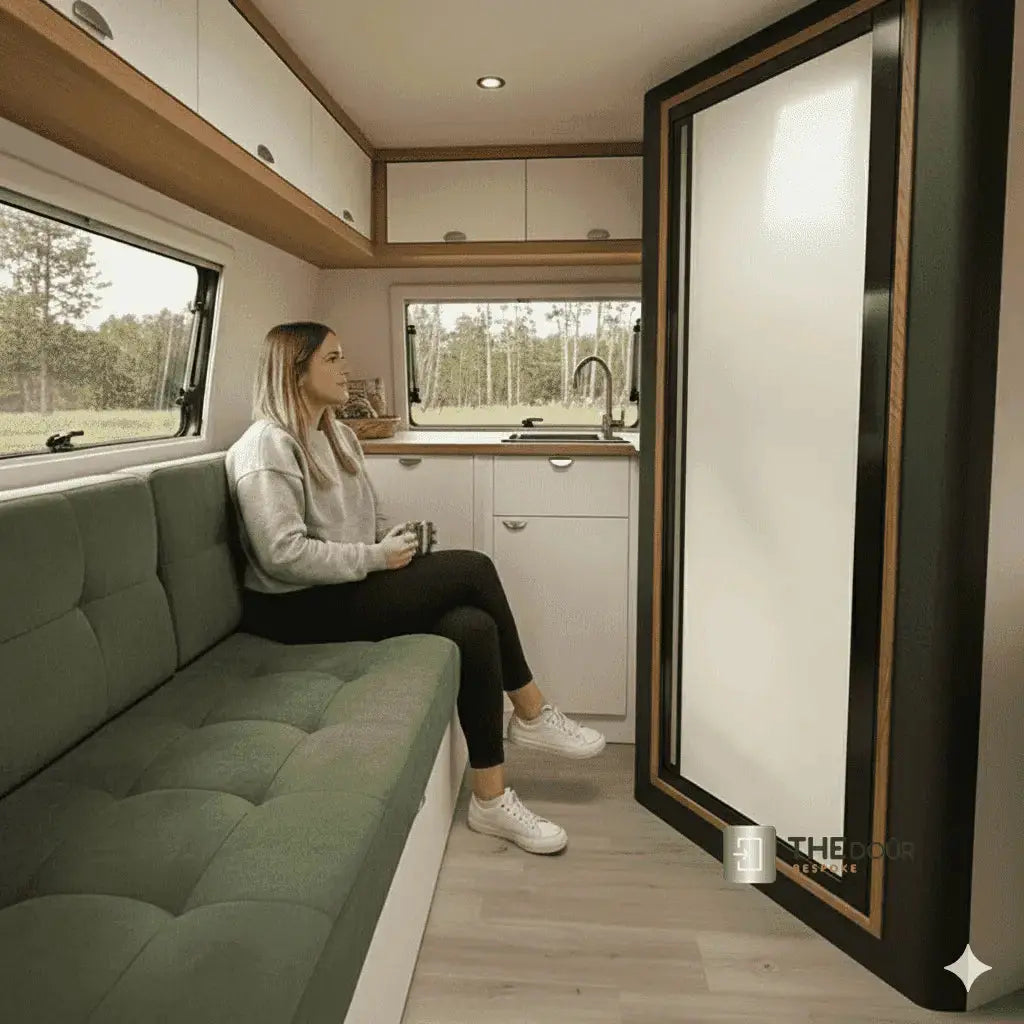 ROLdour Campervan / RV Shower Door PRE MADE 1800mm Tall x 1000mm Self Cut Width THEdoûr Bespoke