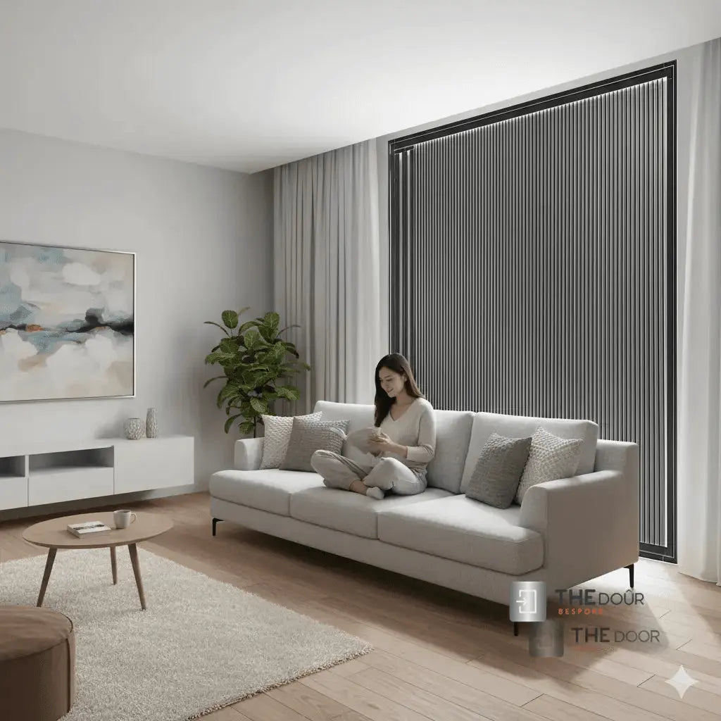 BLINDdoûr Trackless Honeycomb Insulated Blackout Blind Door - up to 2000mm Tall x up to 2000mm Wide NETdoûr