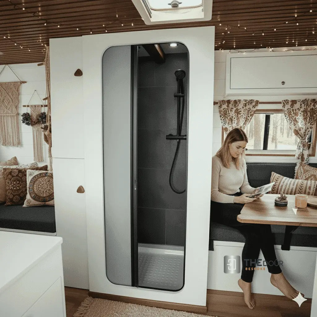 ROLdour Campervan / RV Shower Door PRE MADE 1800mm Tall x 1000mm Self Cut Width THEdoûr Bespoke