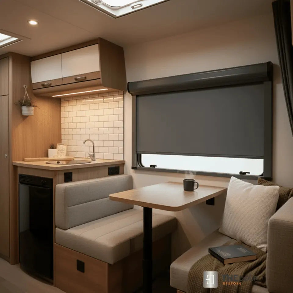 ROLdour Slimline Vertical 400mm up to 1500mm Wide x 400mm up to 1000mm tall, Retractable Roller Blackout or Mosquito Net Blinds Custom Made to Measure THEdoûr Bespoke