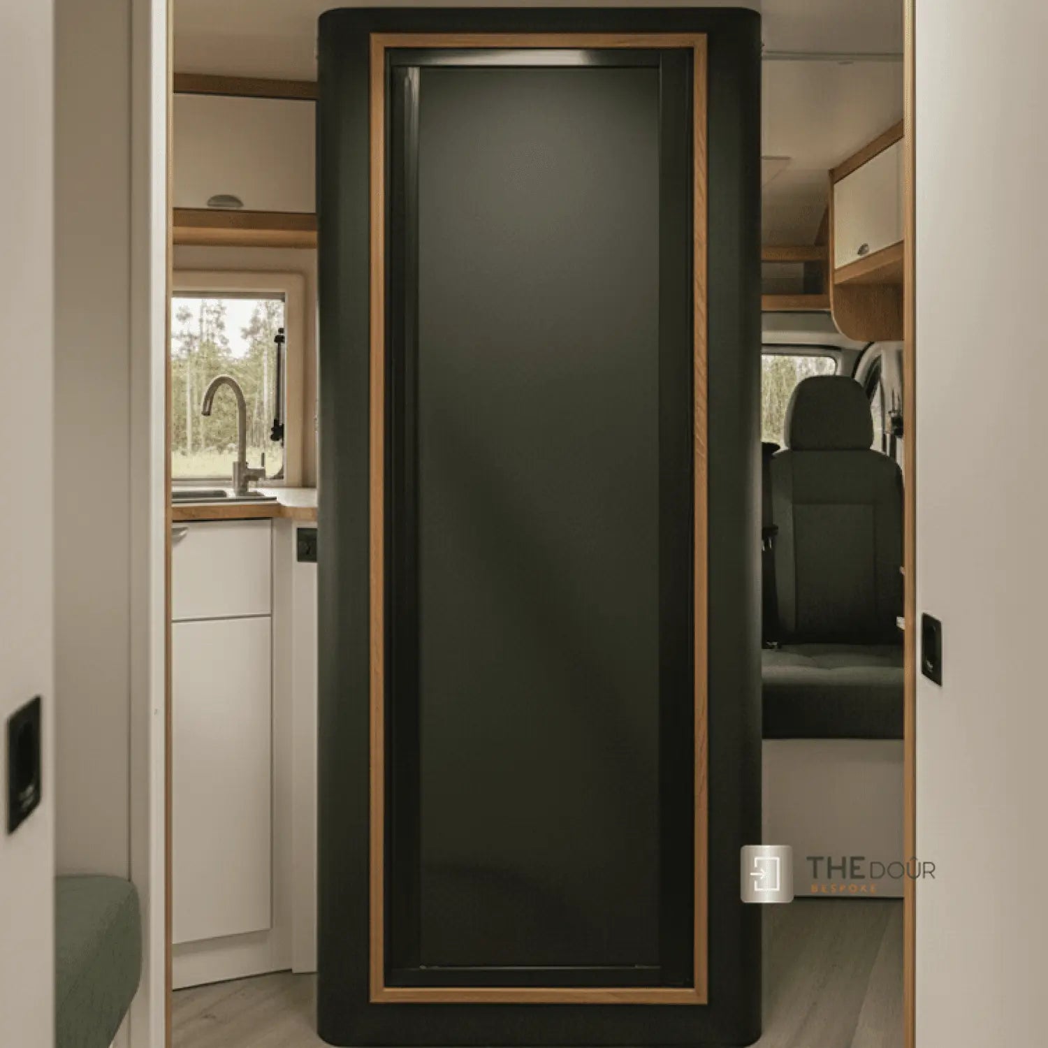 ROLdour Noir Campervan / RV Shower Door Custom Made to Measure From 1500mm up to 2000mm Tall THEdoûr Bespoke