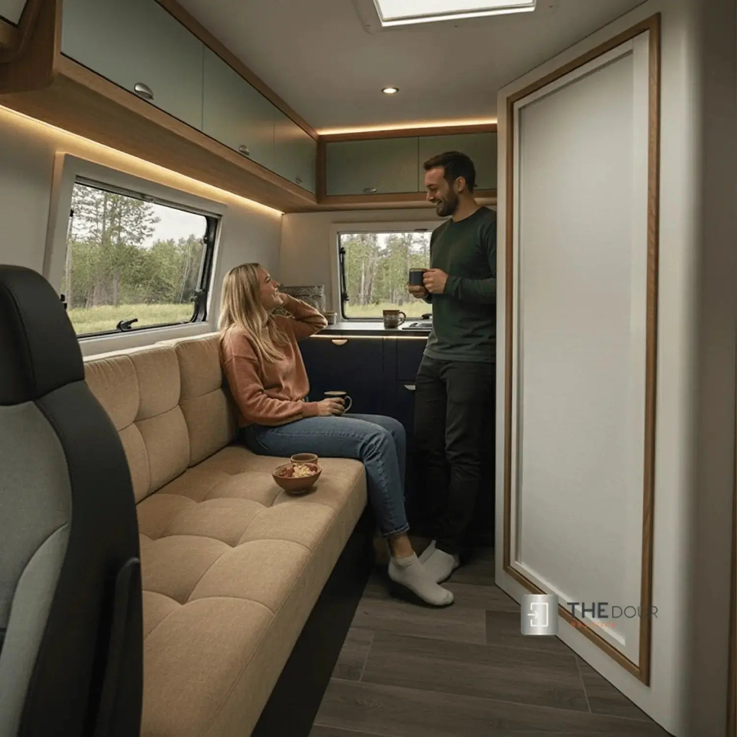 ROLdour Blanc Campervan / RV Shower Door Custom Made to Measure From 1500mm up to 2000mm Tall THEdoûr Bespoke