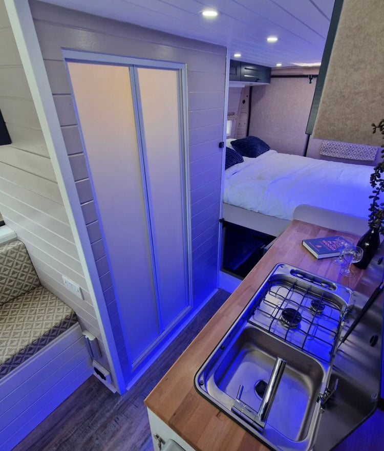 Campervan Lightweight Bi Folding Frosted Screen Door