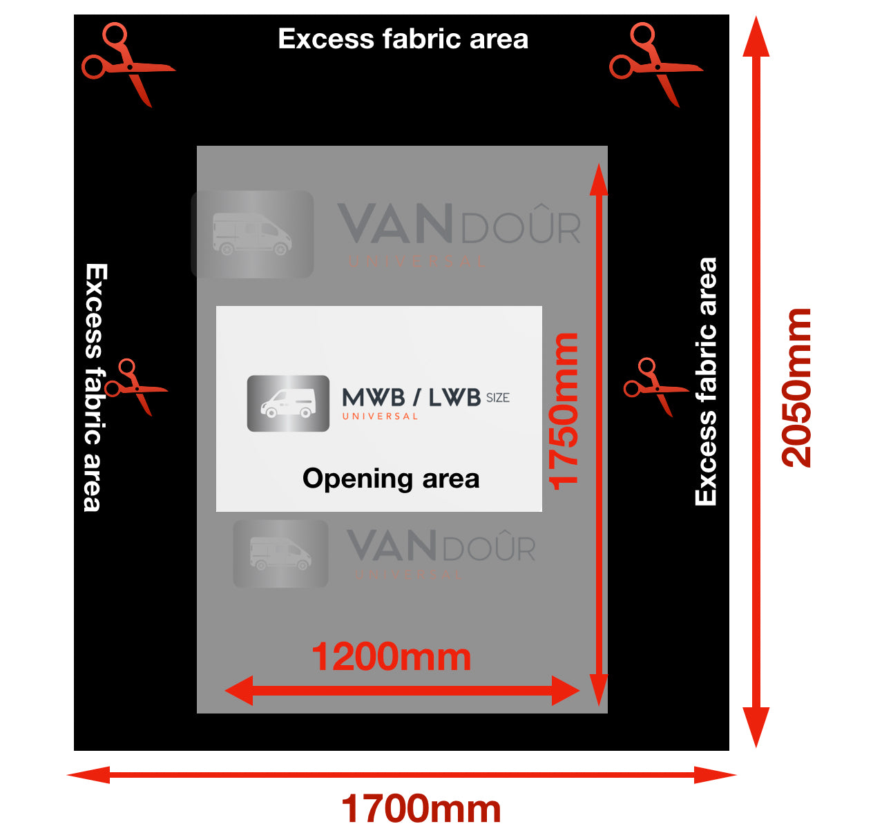 VANdour Mosquito Net Screen Medium to Large Campervans fit. Added Privacy Layer