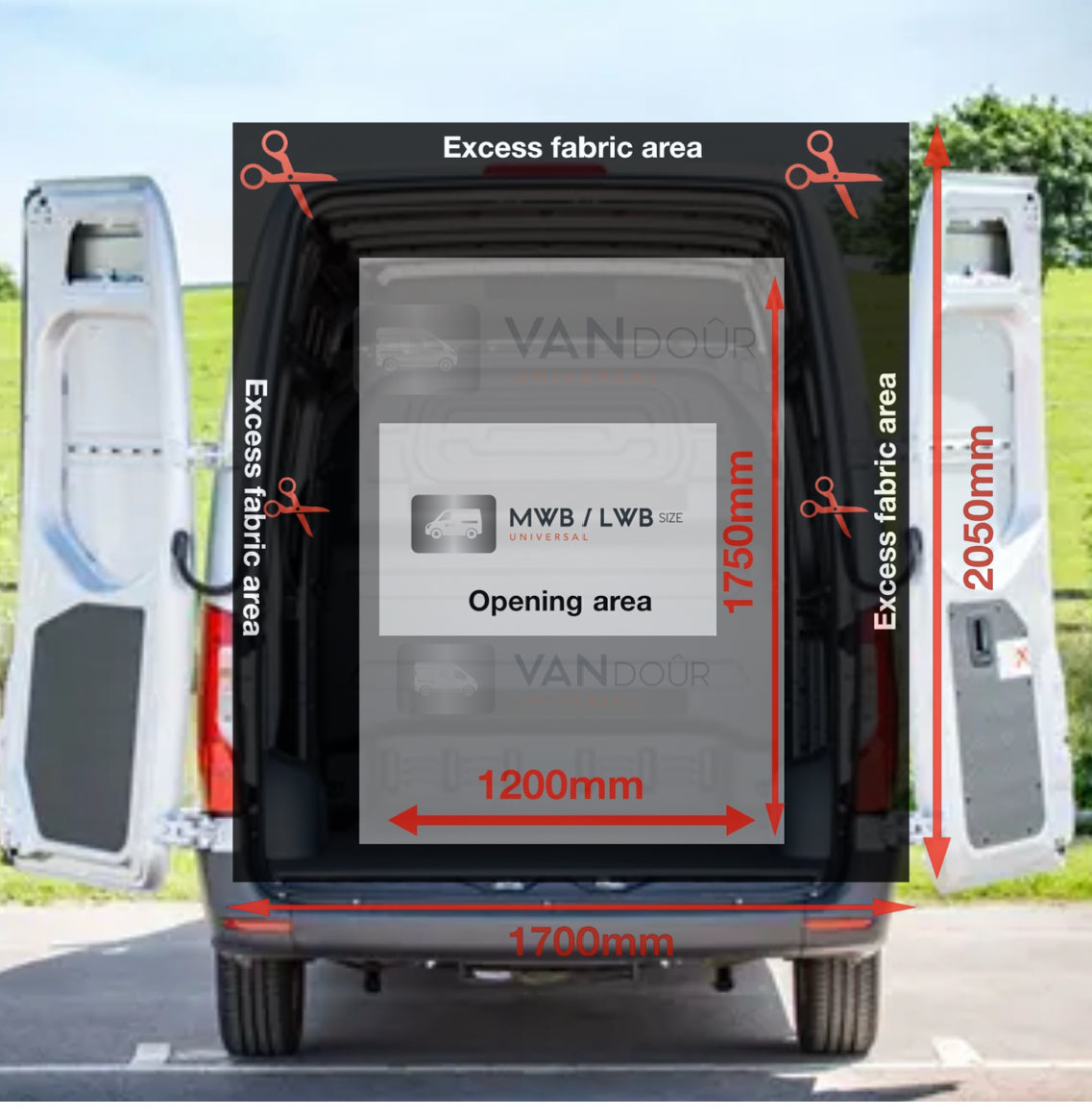 VANdour Mosquito Net Screen Medium to Large Campervans fit. Added Privacy Layer
