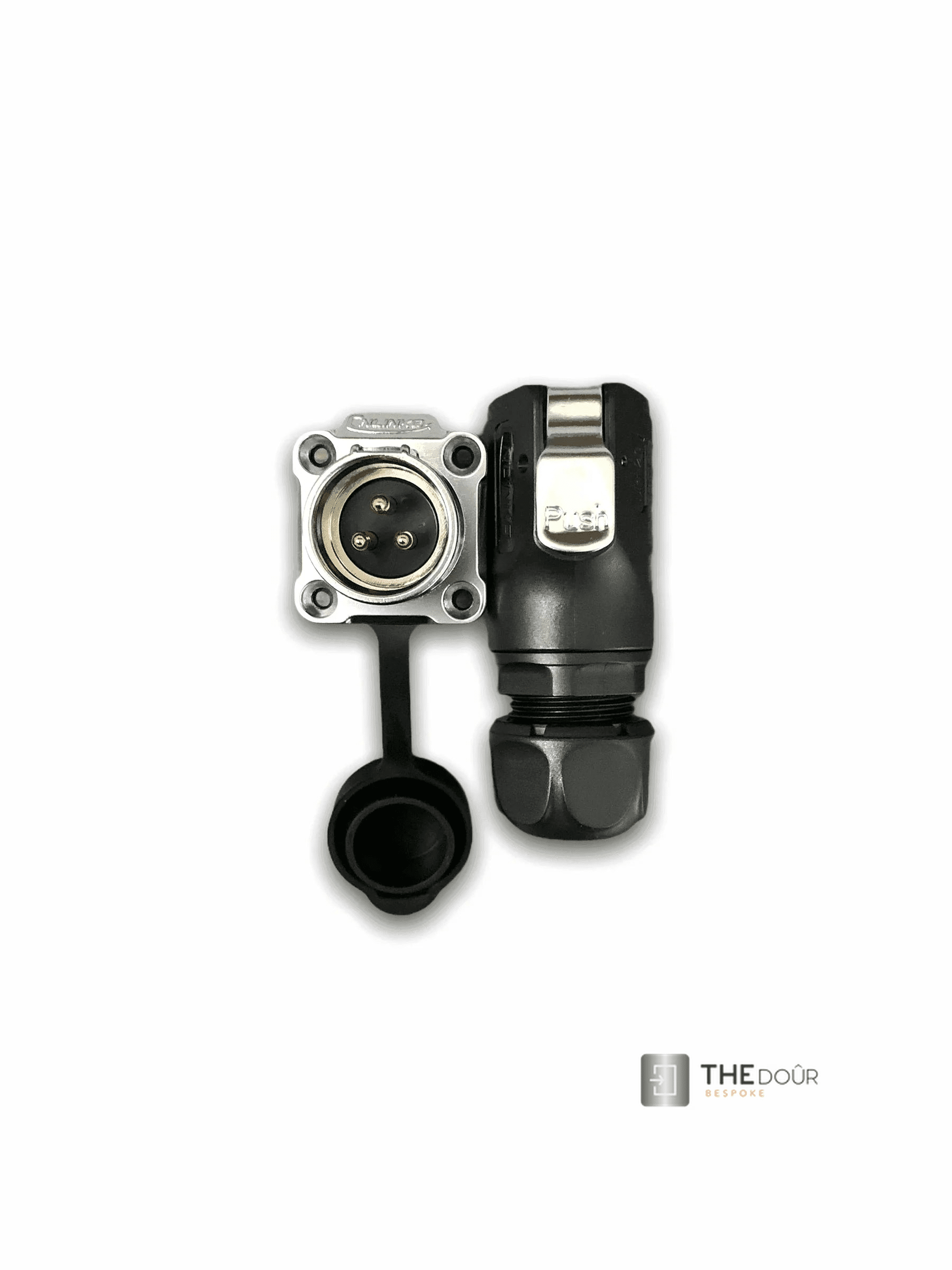 IP67 COMPACT Surface Mounted 240v Electric Hookup Black & Chrome