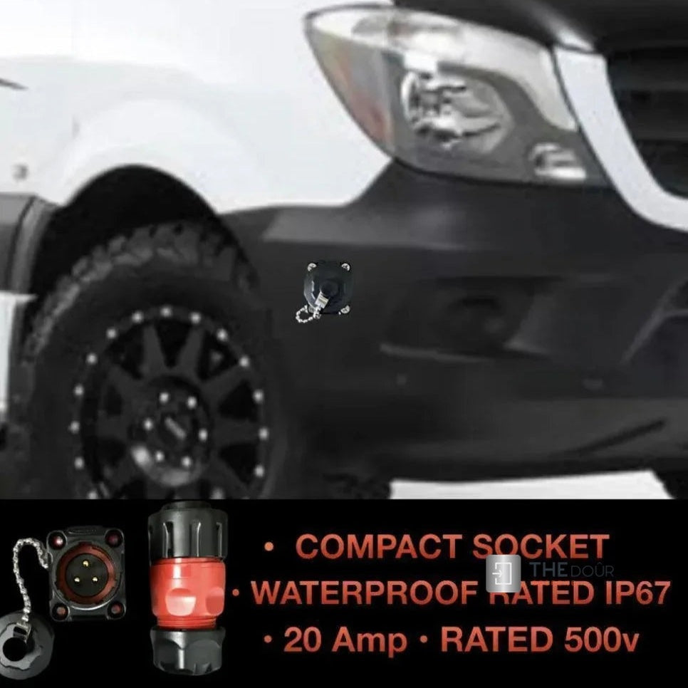 IP67 COMPACT Surface Mounted 240v Electric Hookup Red & Black